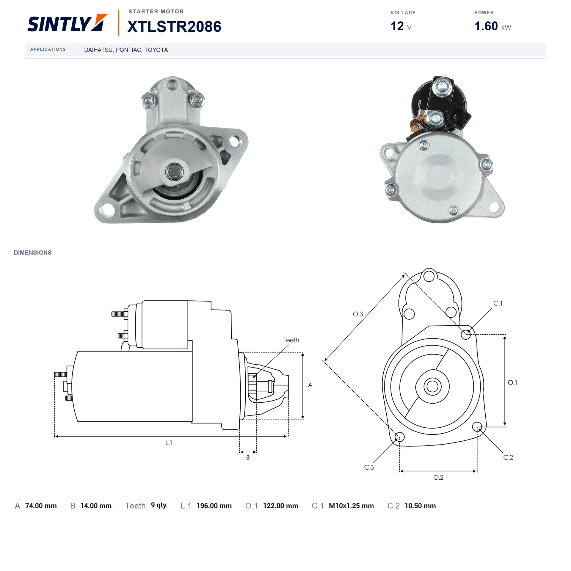 Starter XTLSTR2086