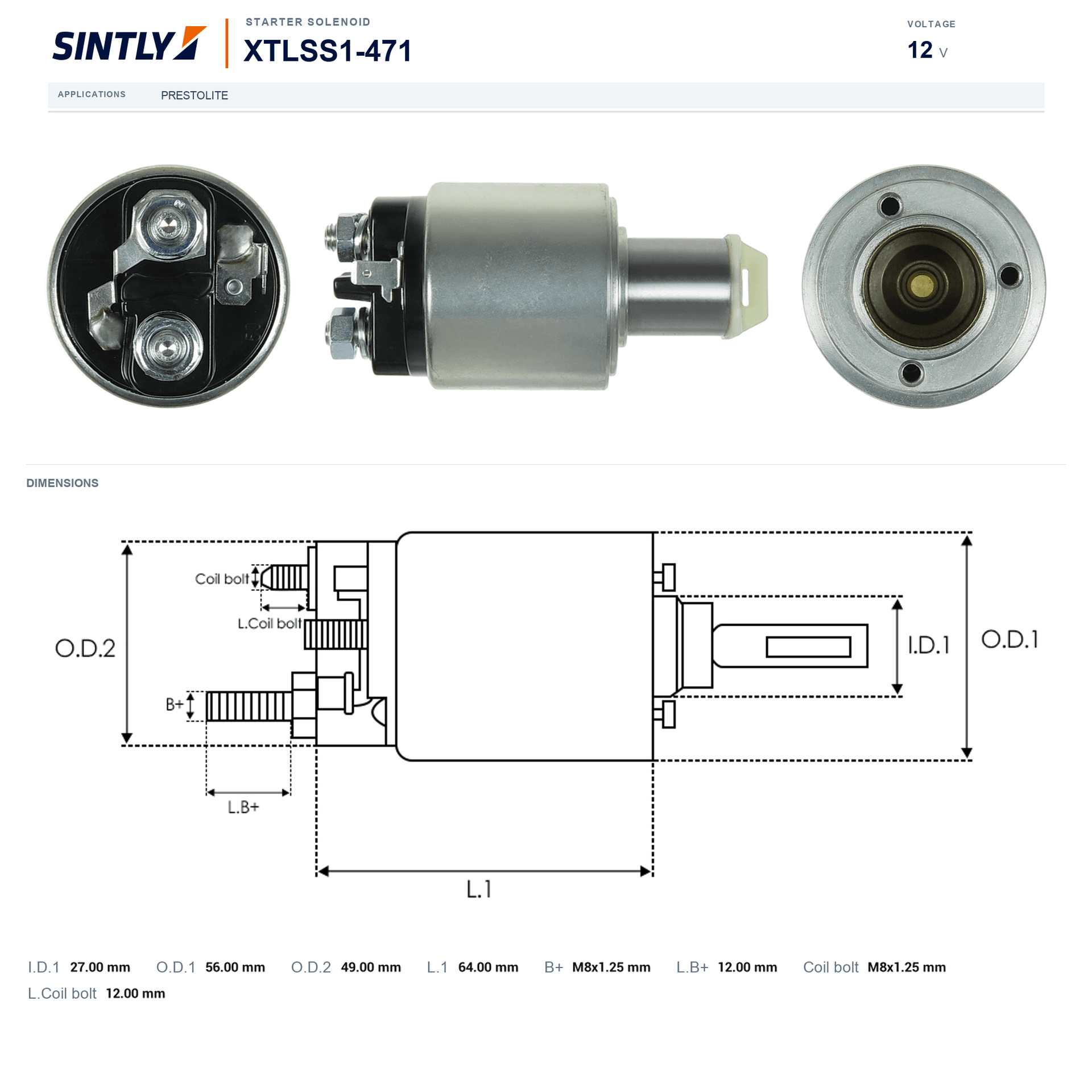 Starter Solenoid XTLSS1-471