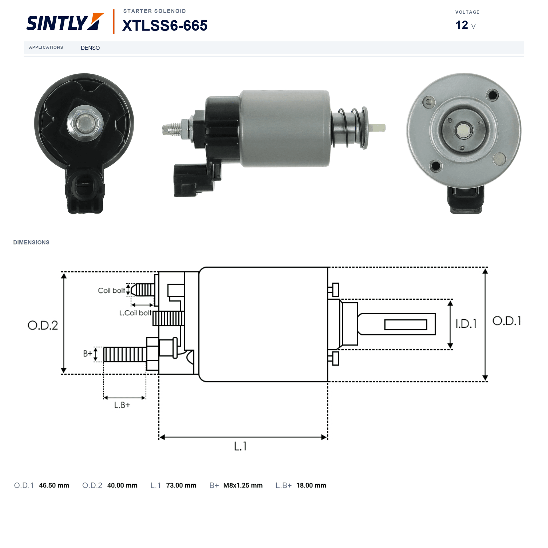 Starter Solenoid XTLSS6-665