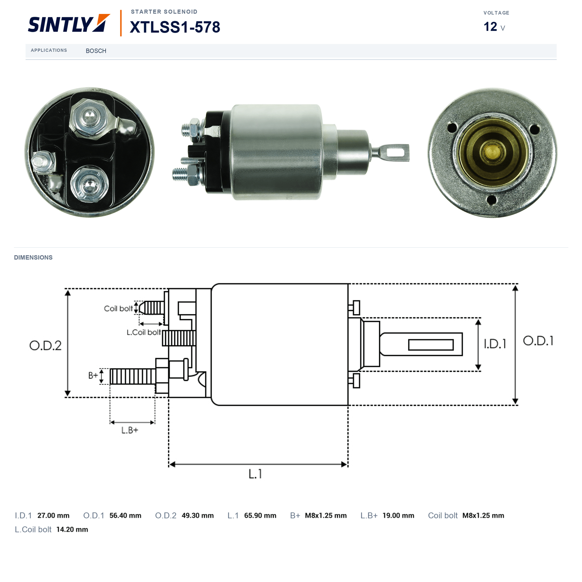 Starter Solenoid XTLSS1-578