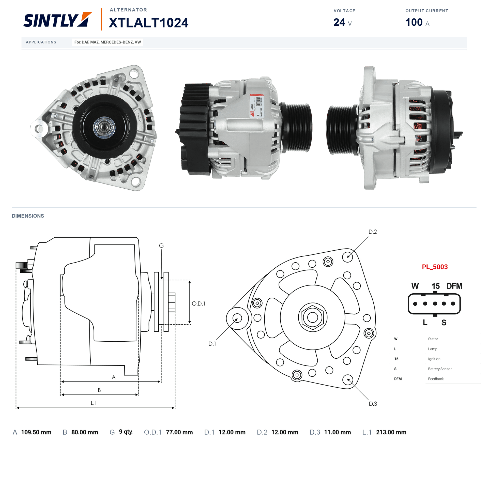 Alternator XTLALT1024