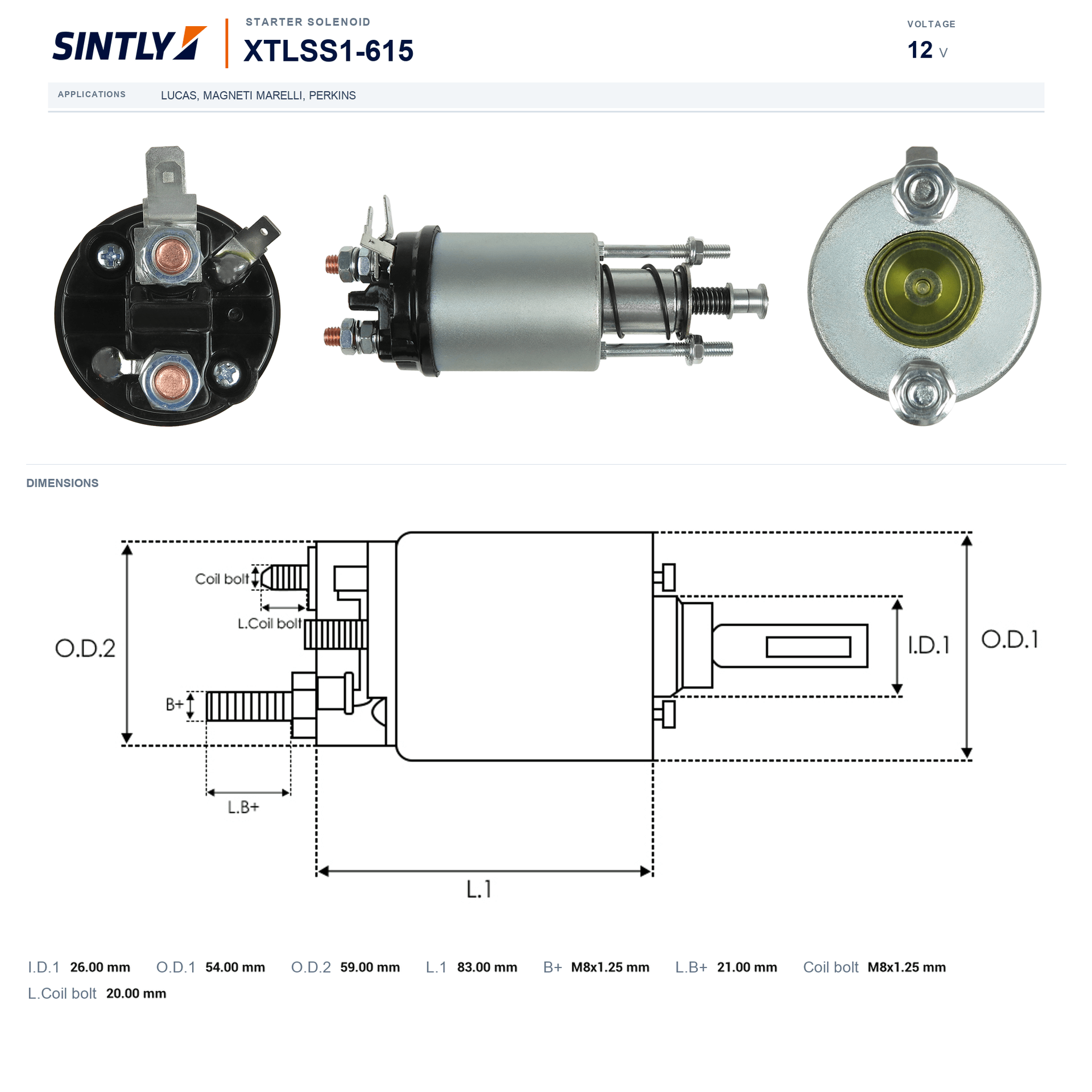 Starter Solenoid XTLSS1-615