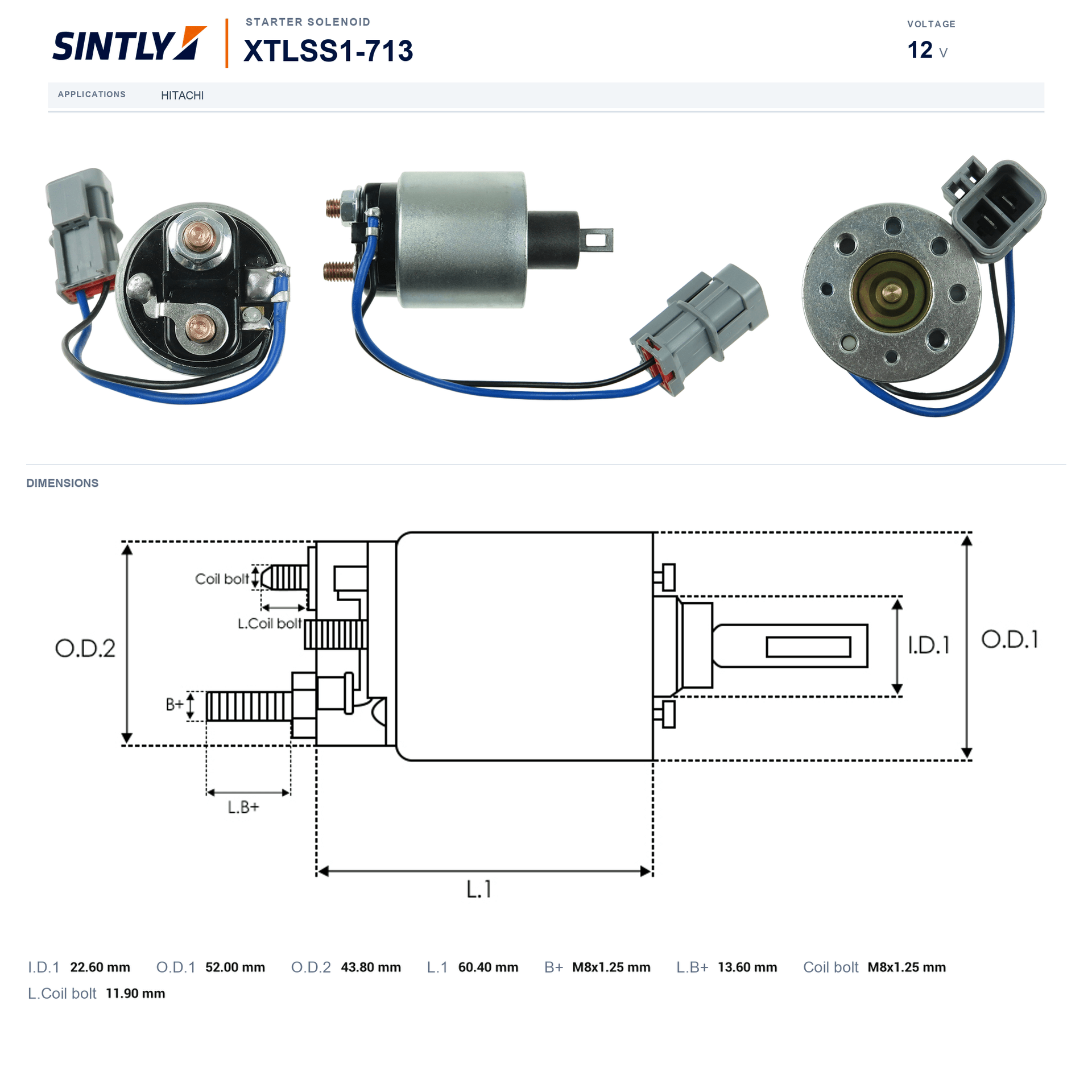 Starter Solenoid XTLSS1-713