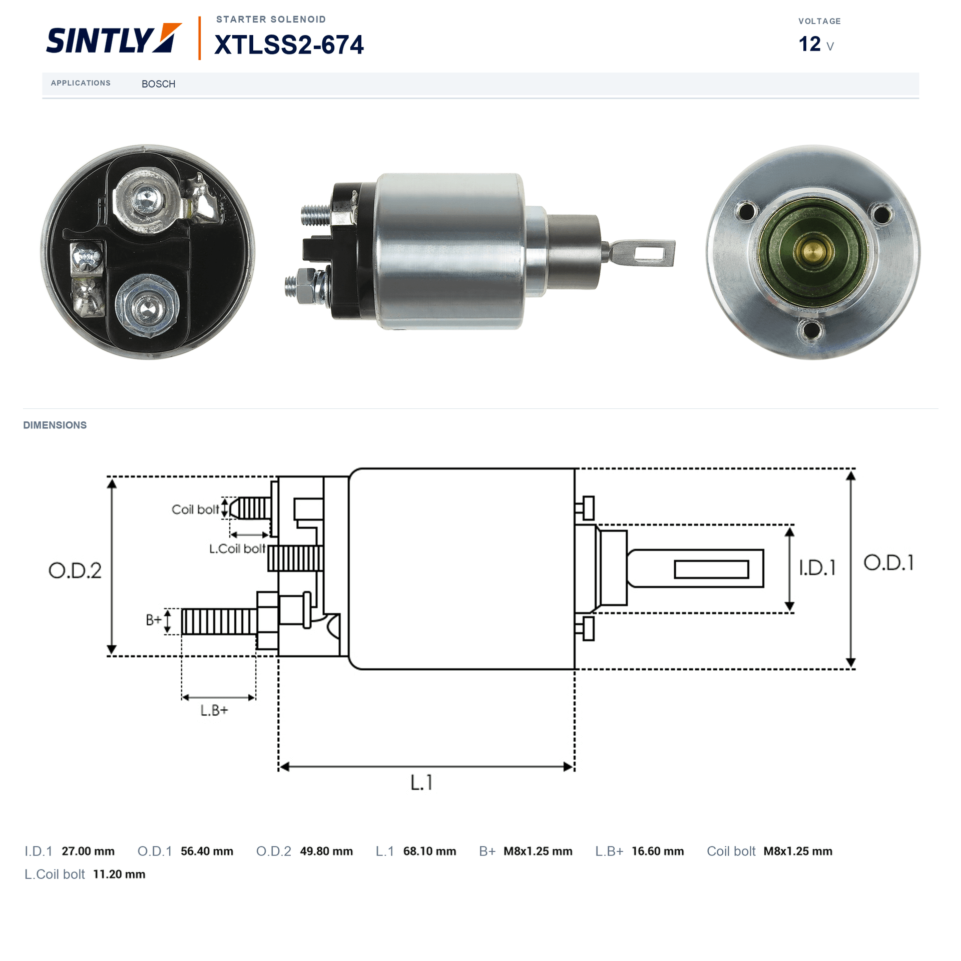 Starter Solenoid XTLSS2-674
