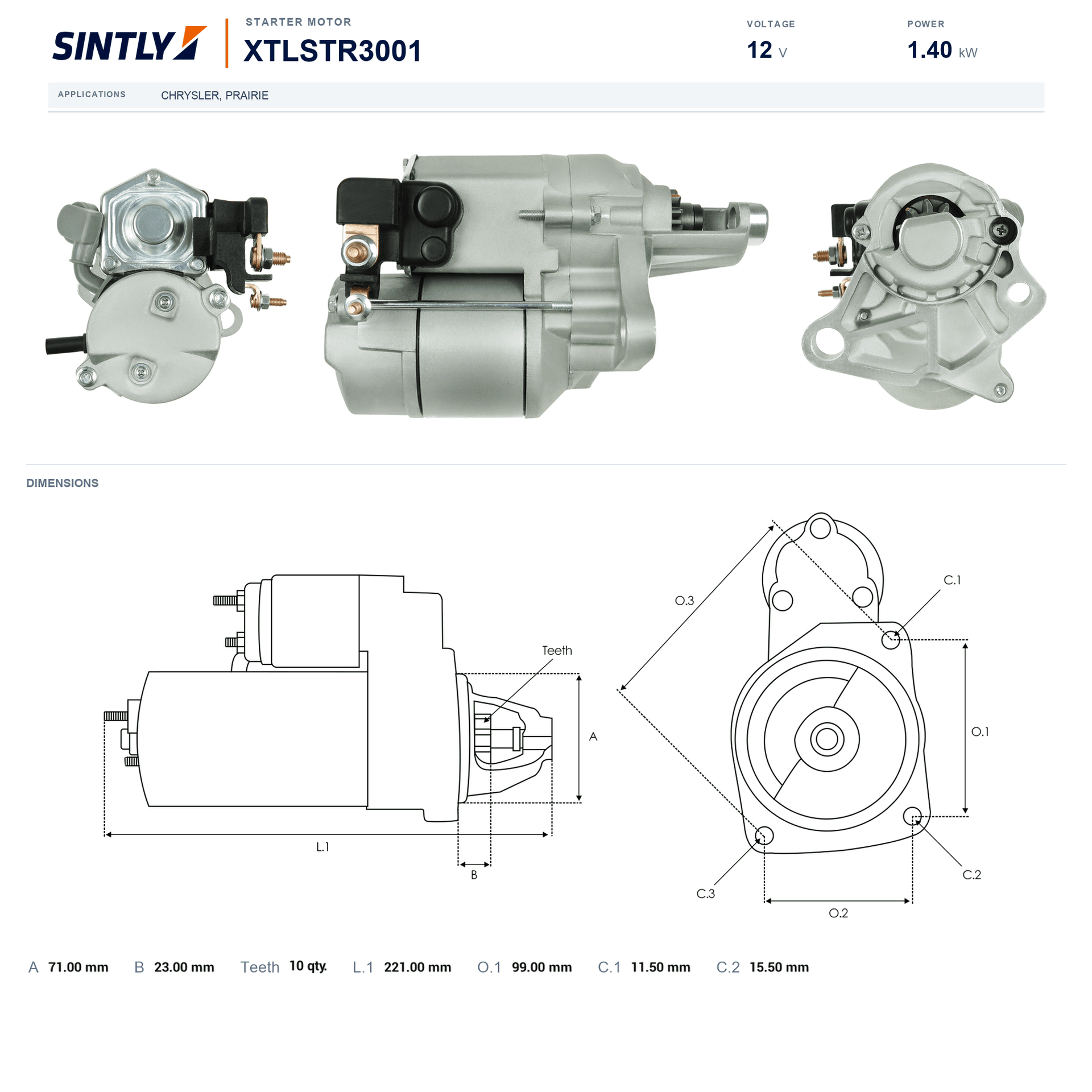 Starter XTLSTR3001