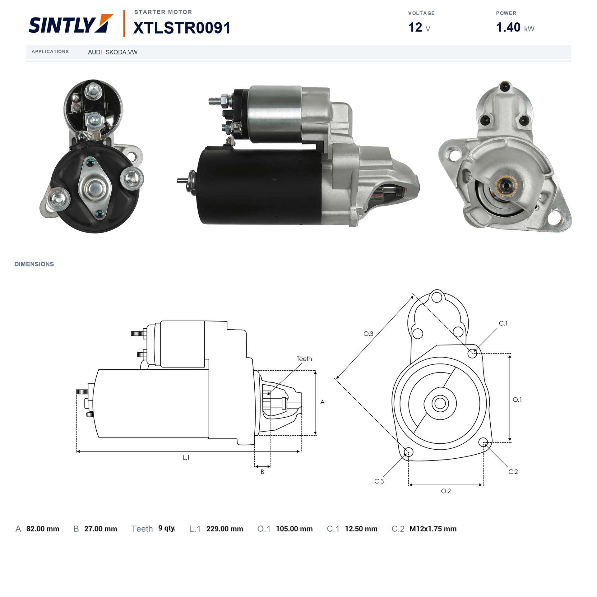 Starter XTLSTR0091