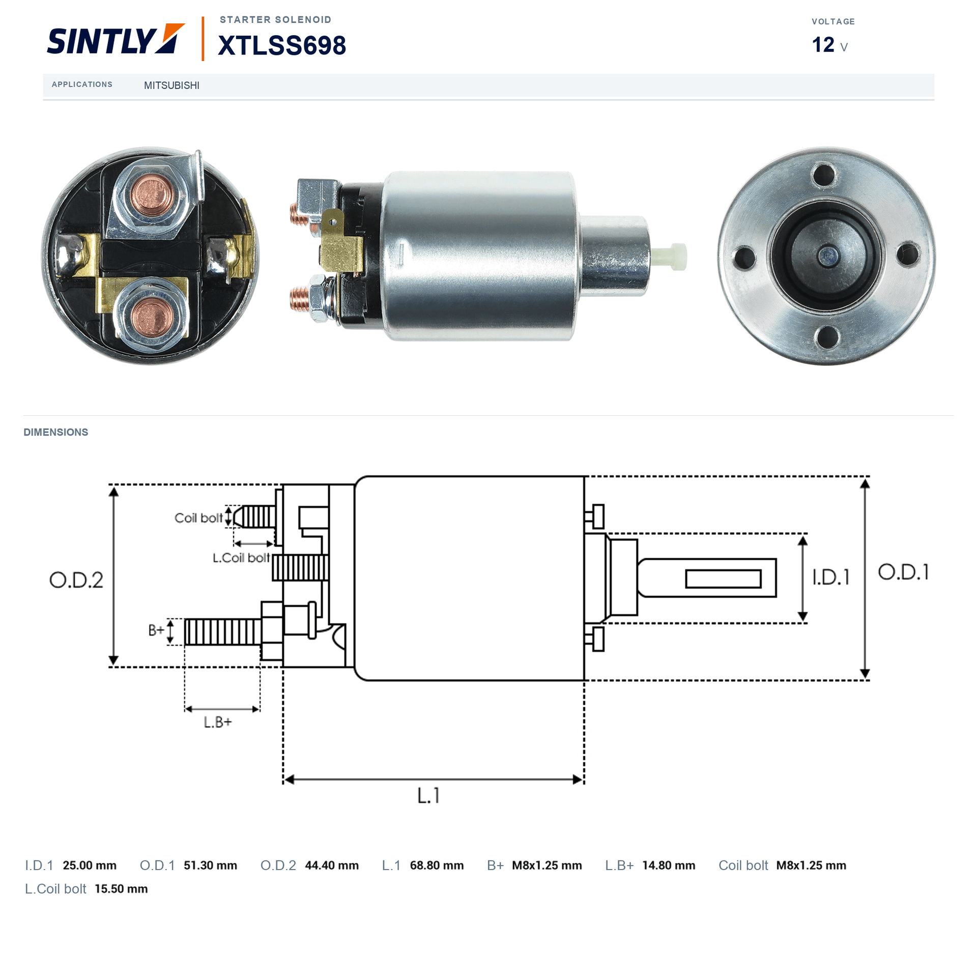 Starter Solenoid XTLSS698