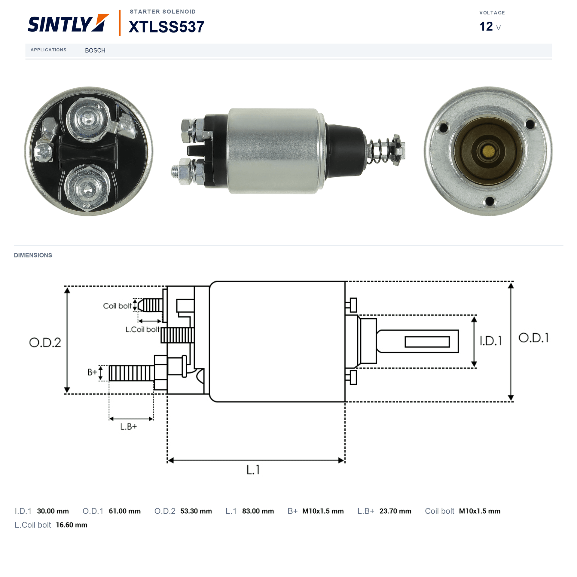 Starter Solenoid XTLSS537