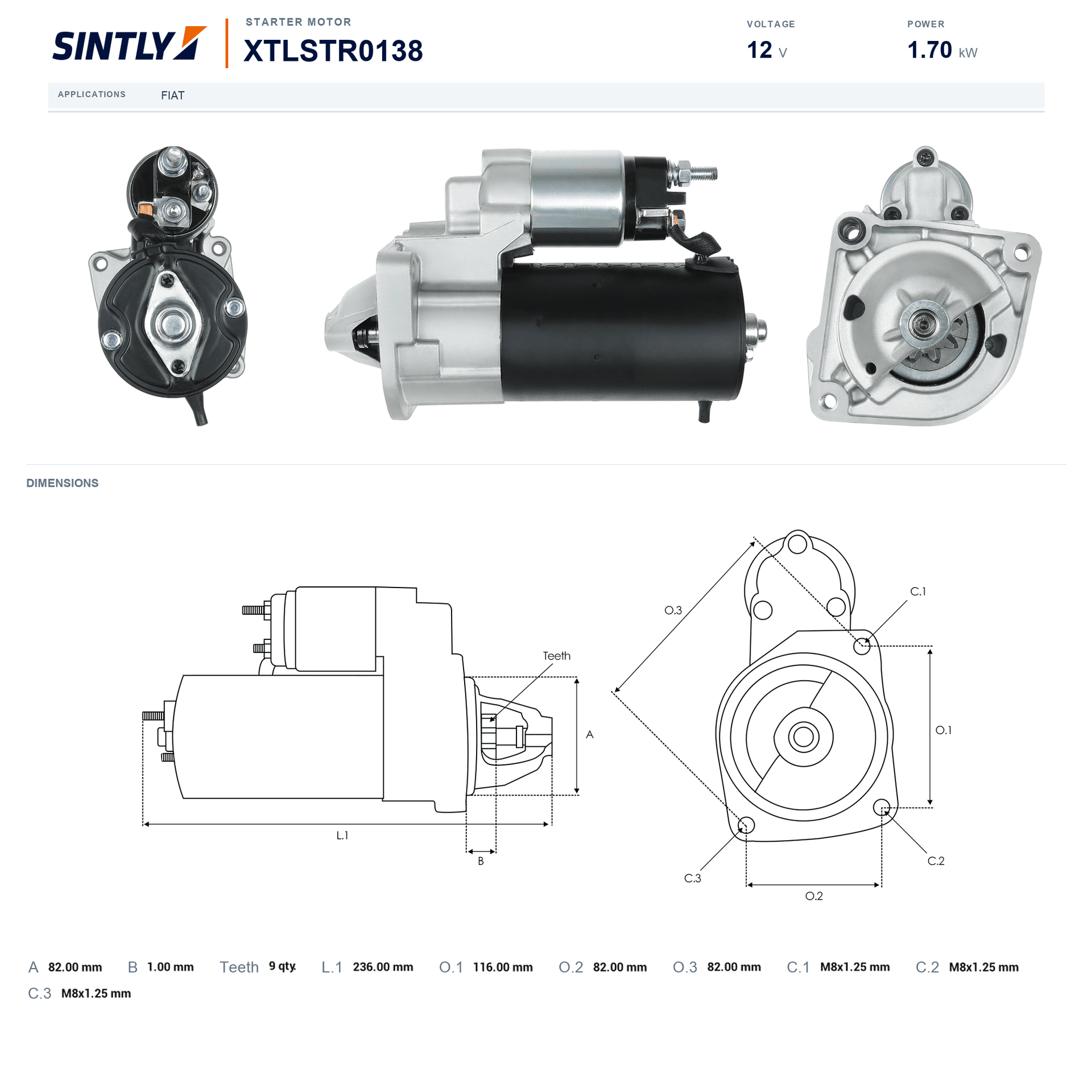 Starter XTLSTR0138