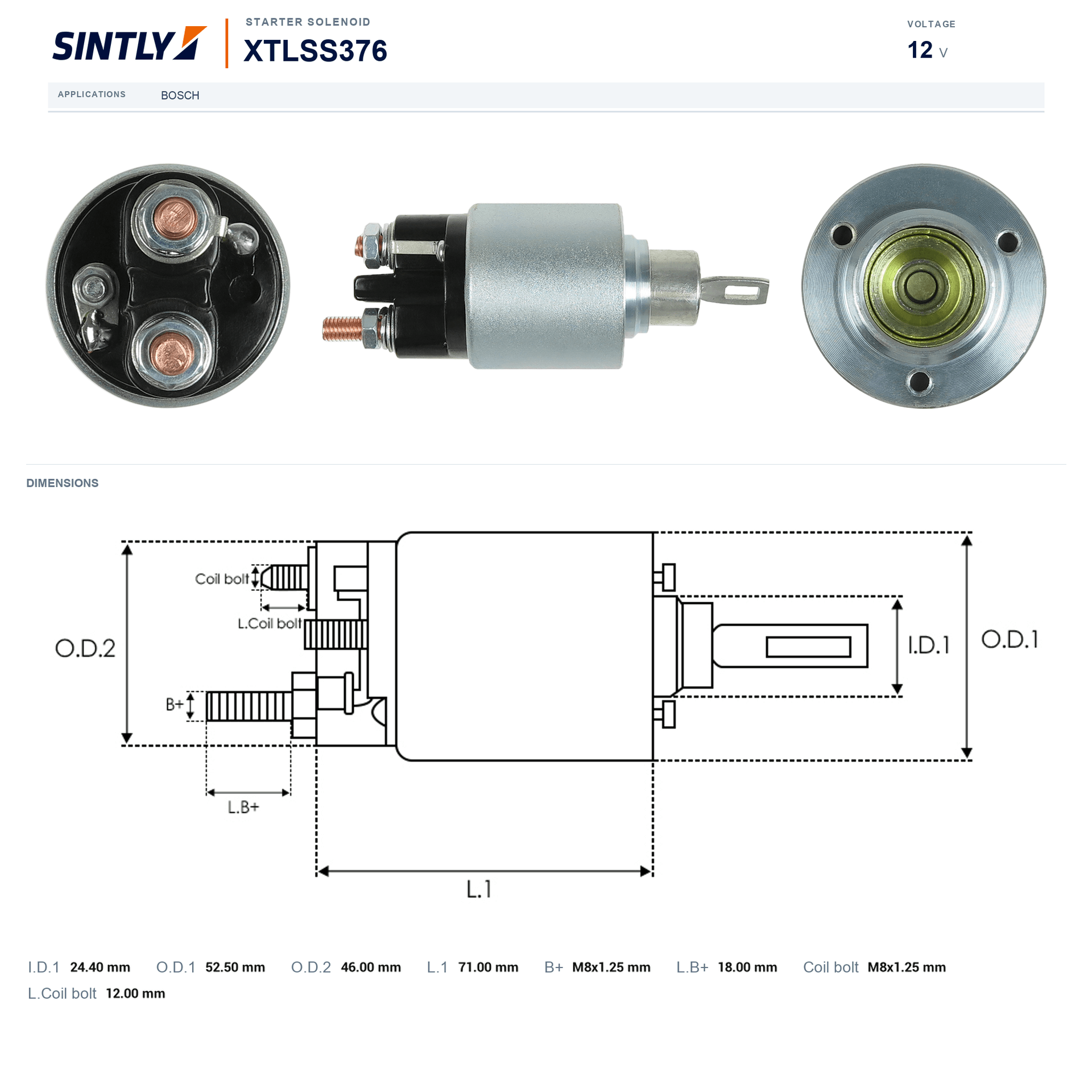 Solenoide de arranque XTLSS376