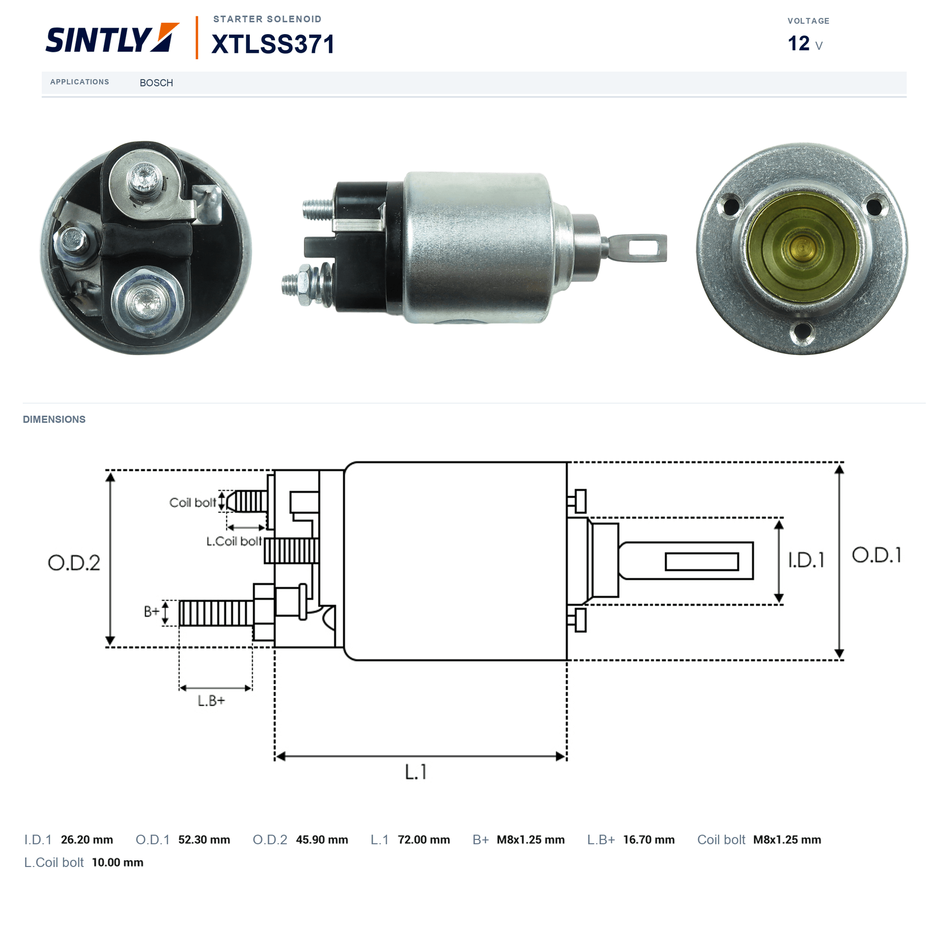 Starter Solenoid XTLSS371