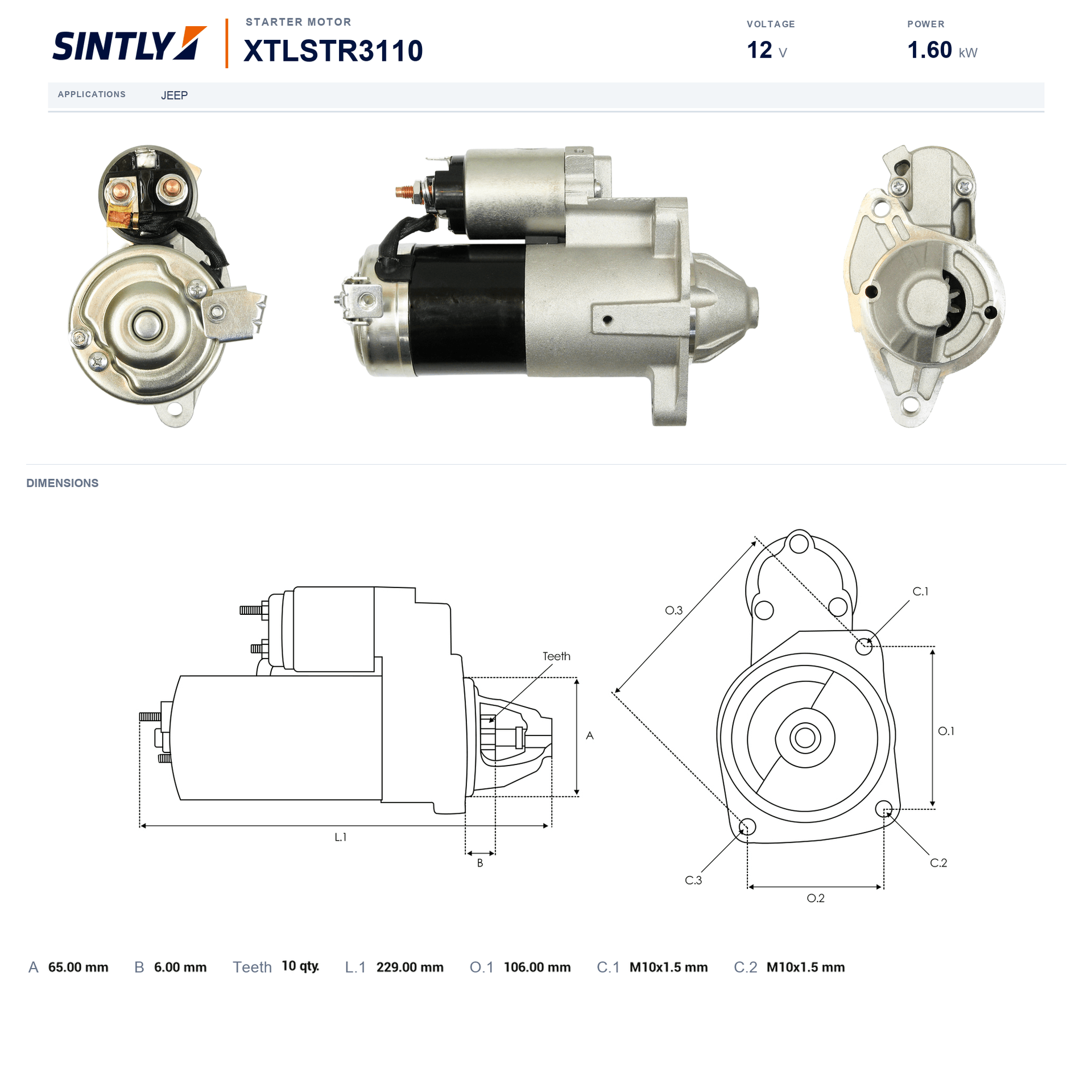Starter XTLSTR3110