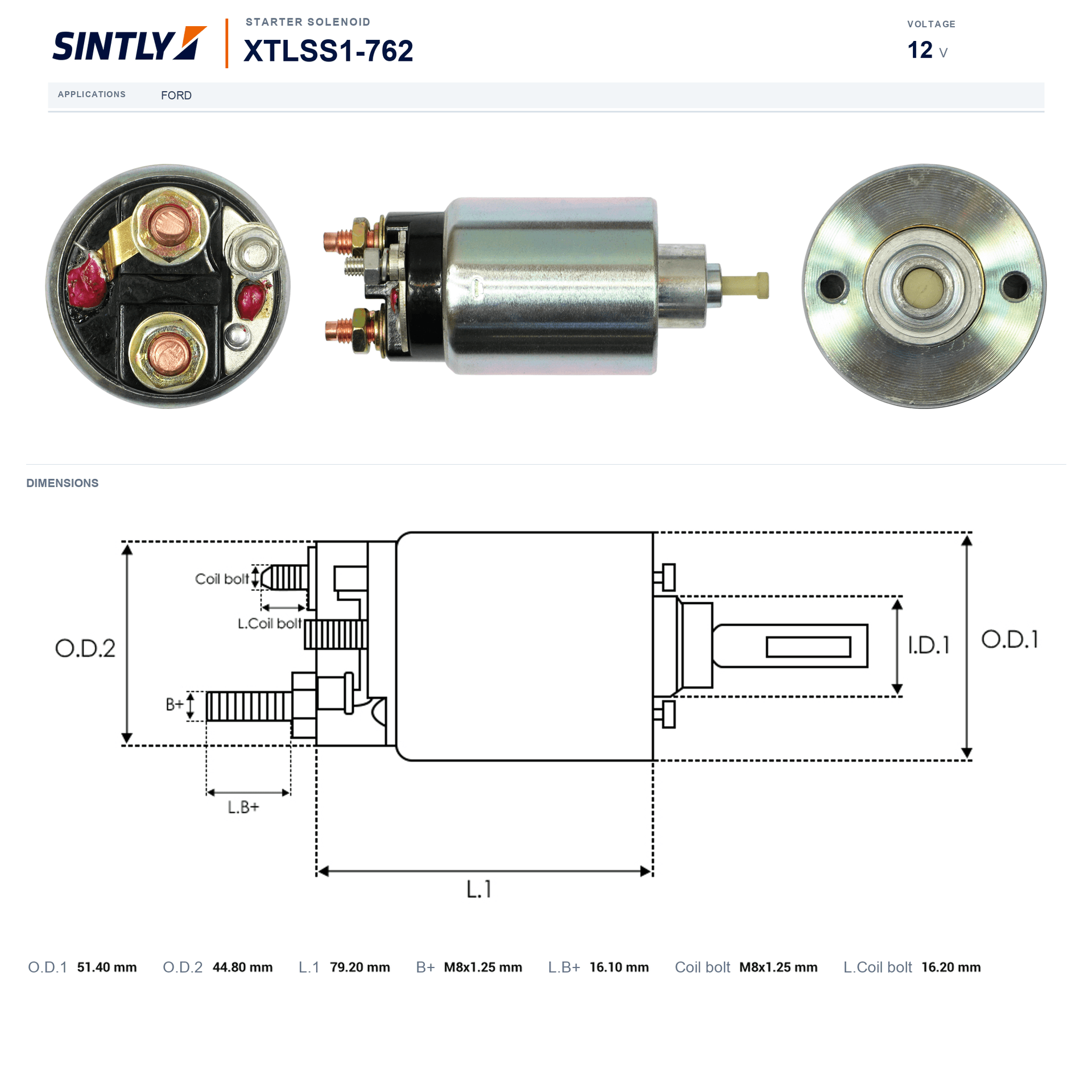 Starter Solenoid XTLSS1-762