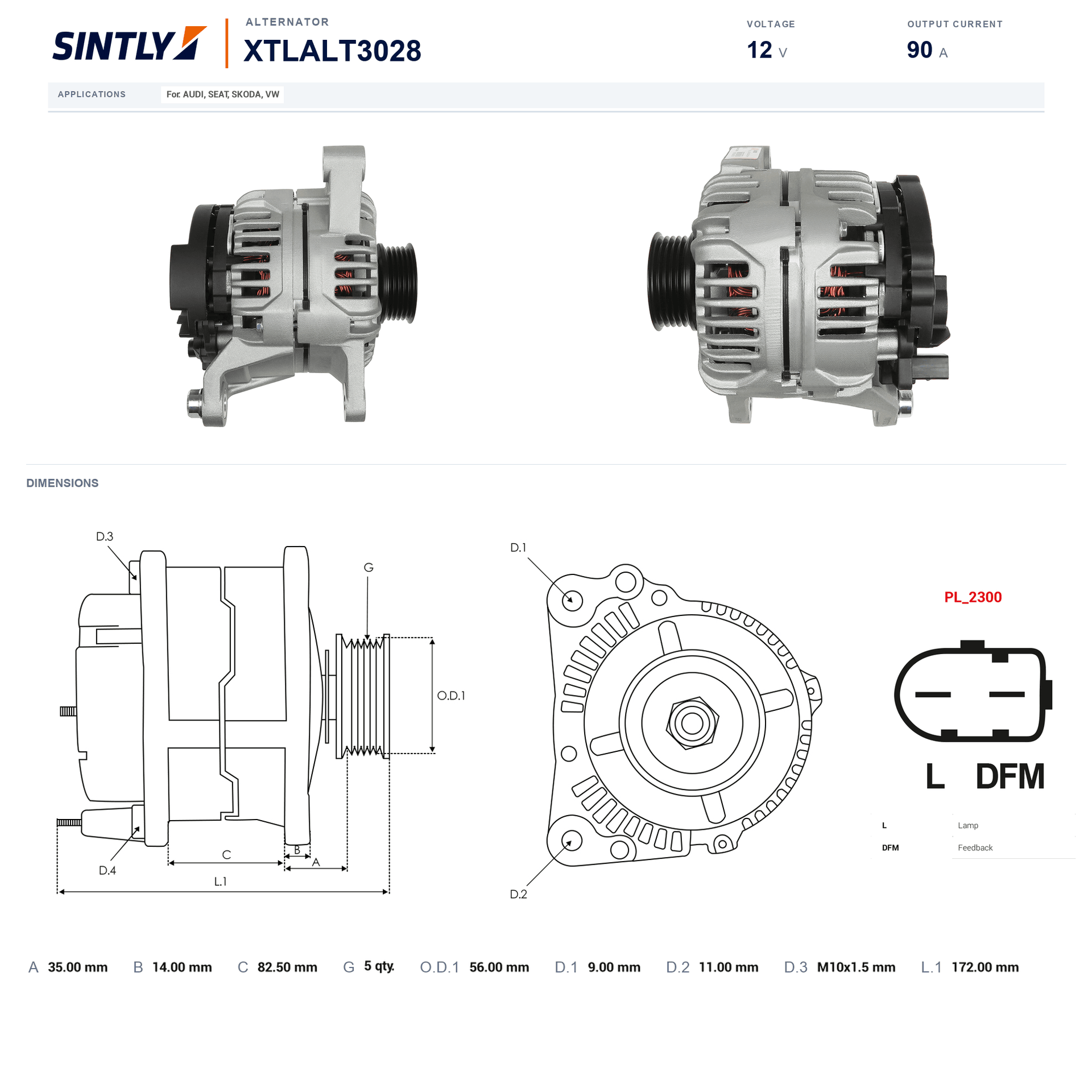 Alternator XTLALT3028