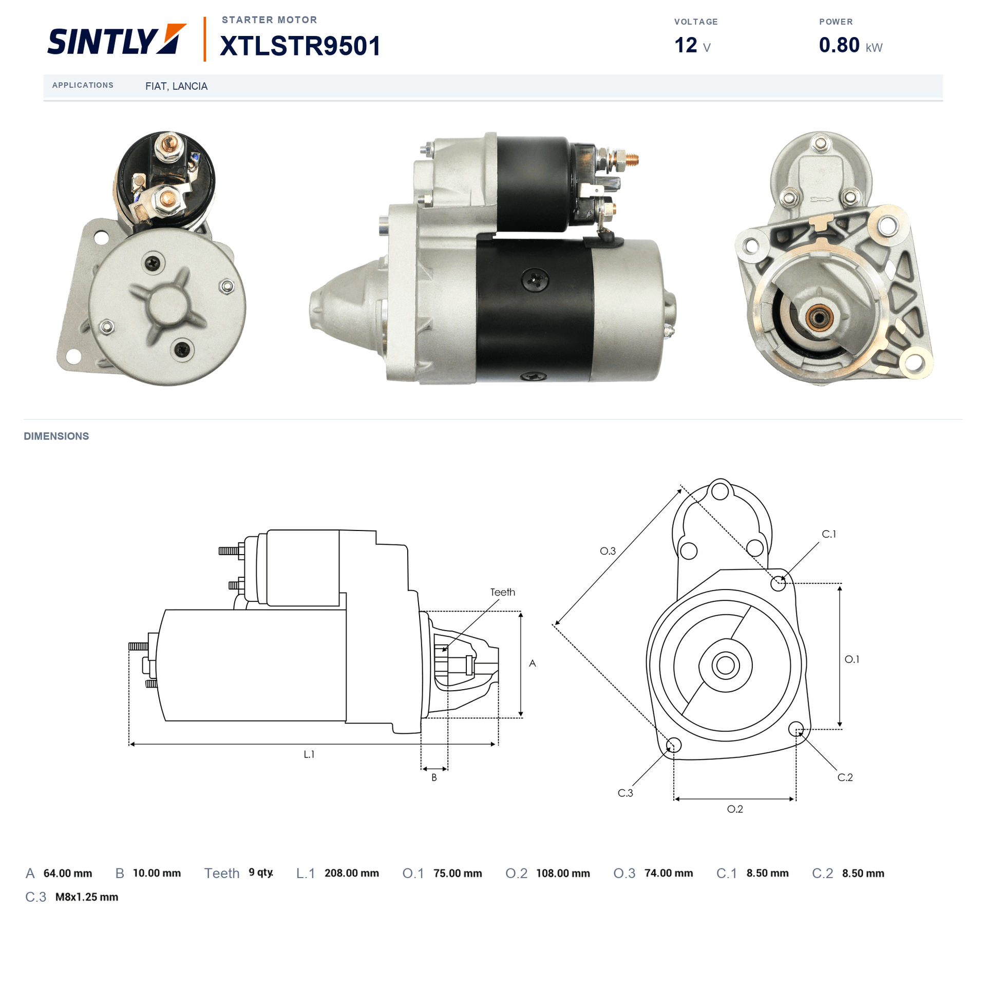 Starter XTLSTR9501