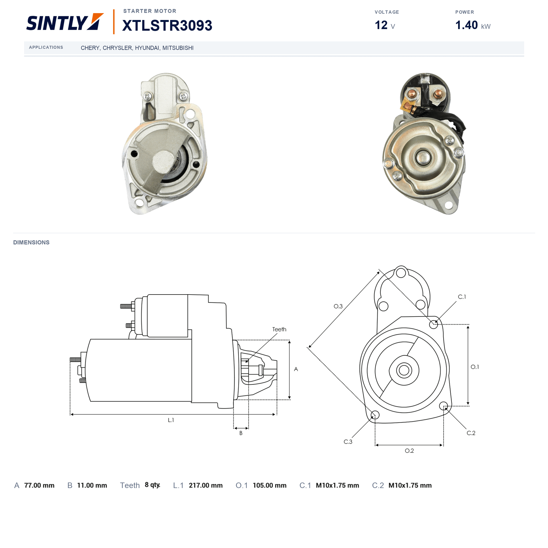 Starter XTLSTR3093