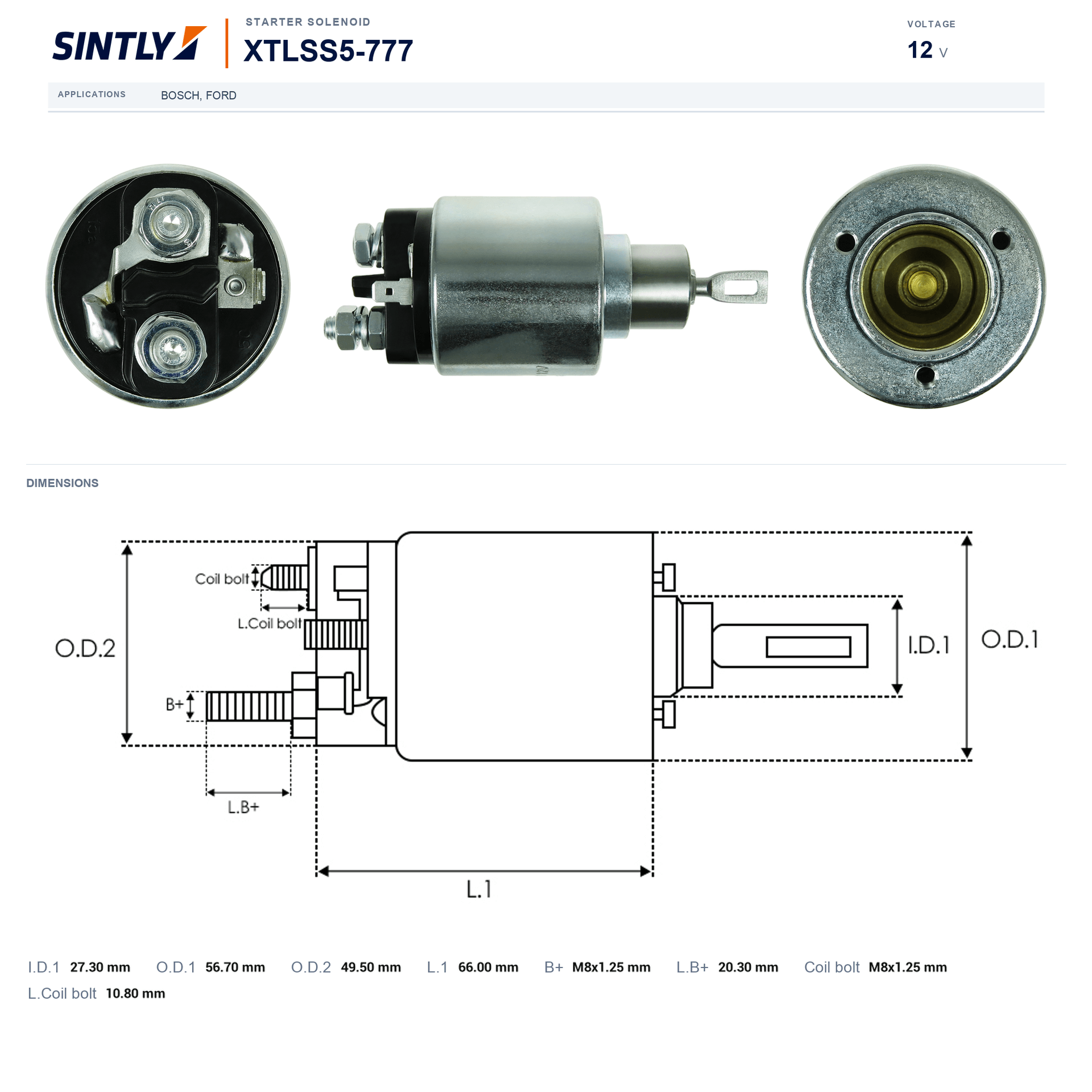 Starter Solenoid XTLSS5-777