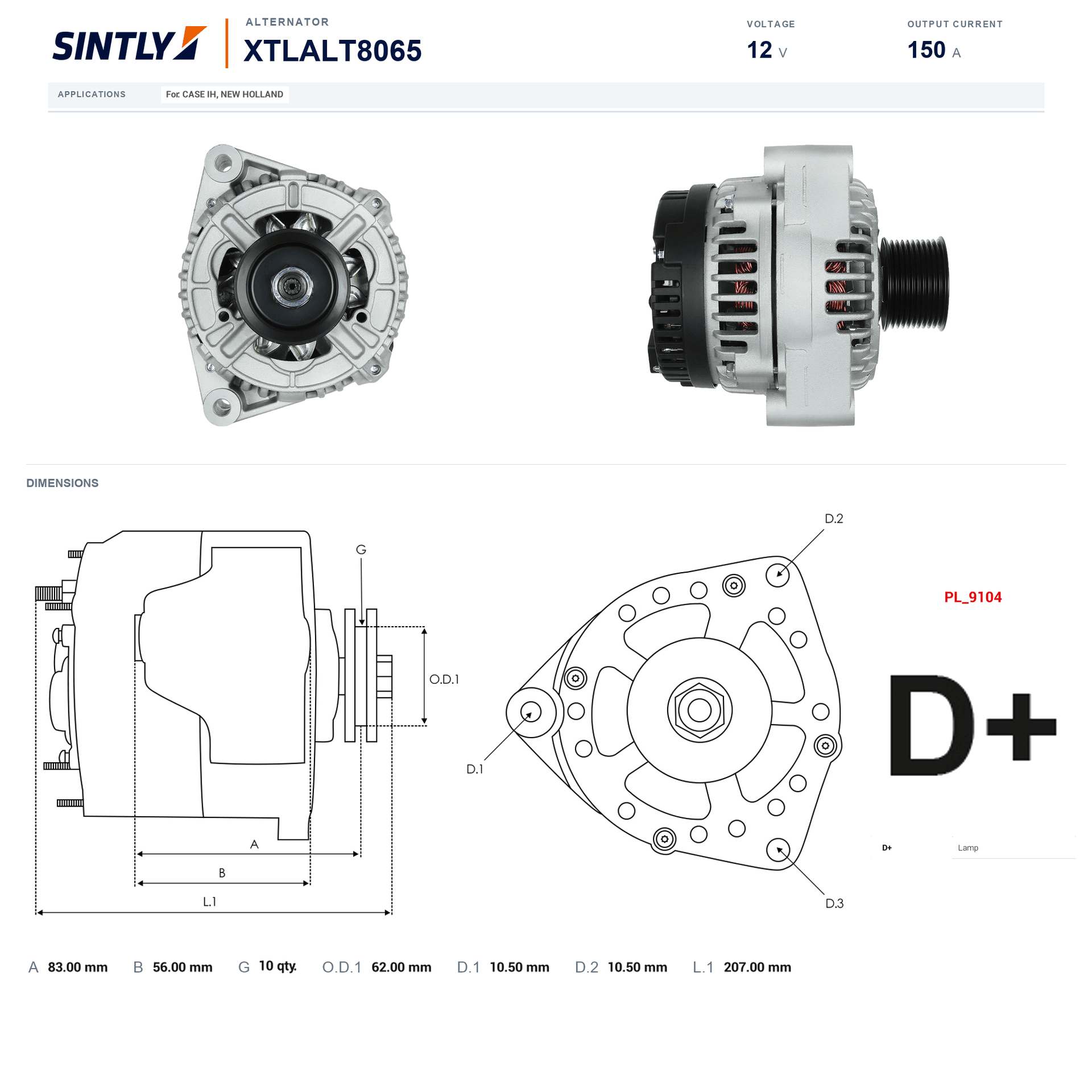 Alternator XTLALT8065