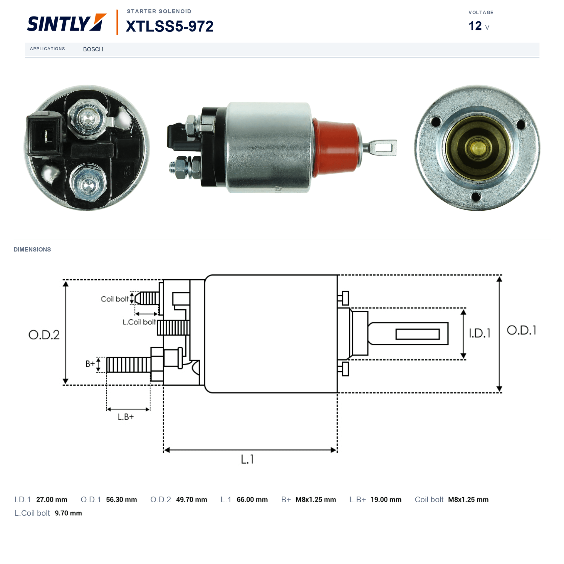Starter Solenoid XTLSS5-972