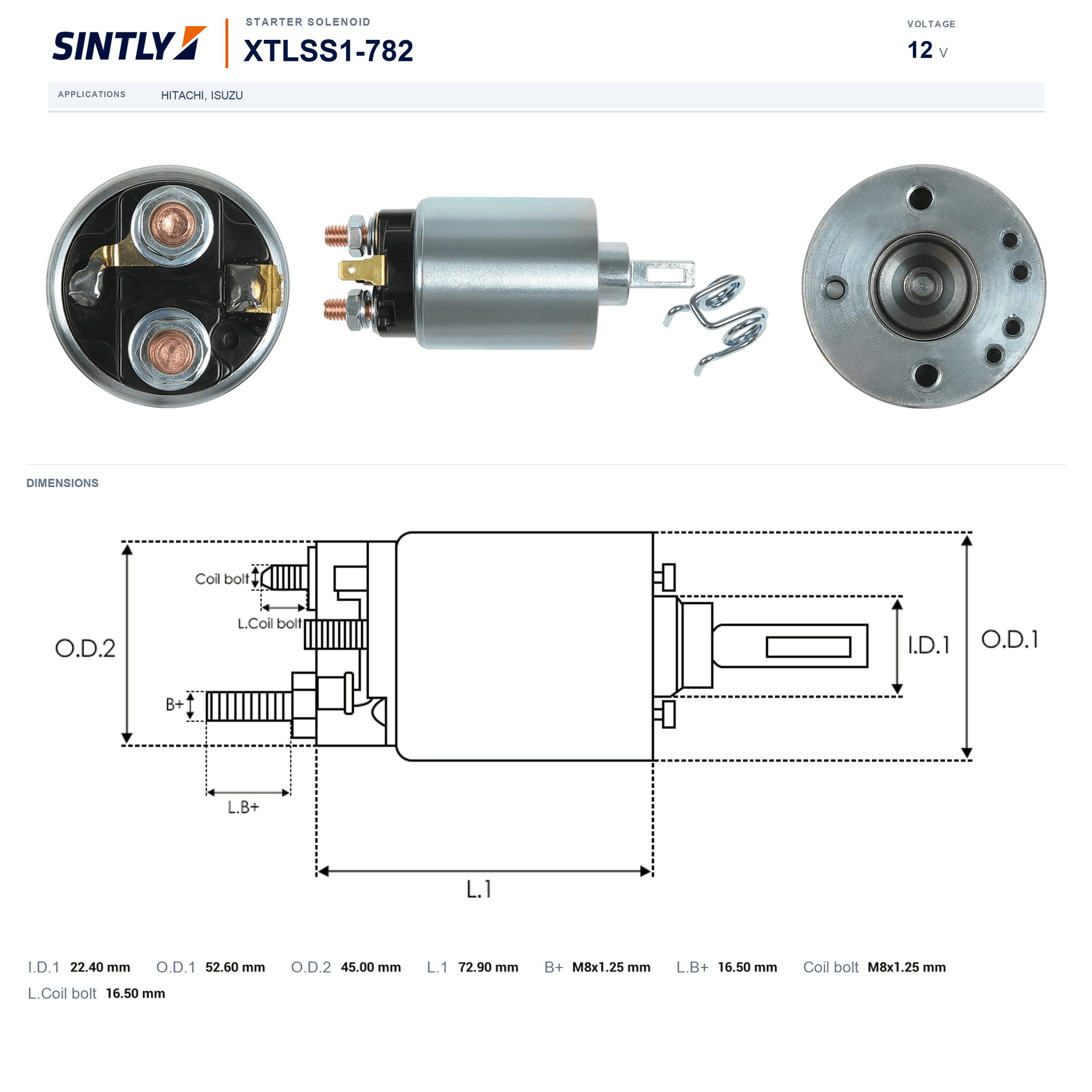 Starter Solenoid XTLSS1-782