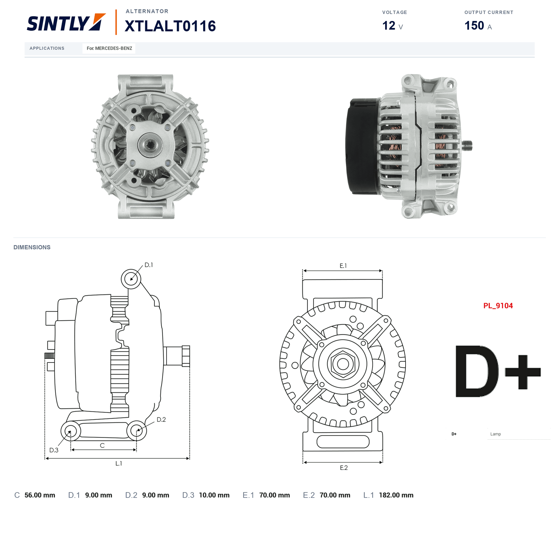 Alternator XTLALT0116