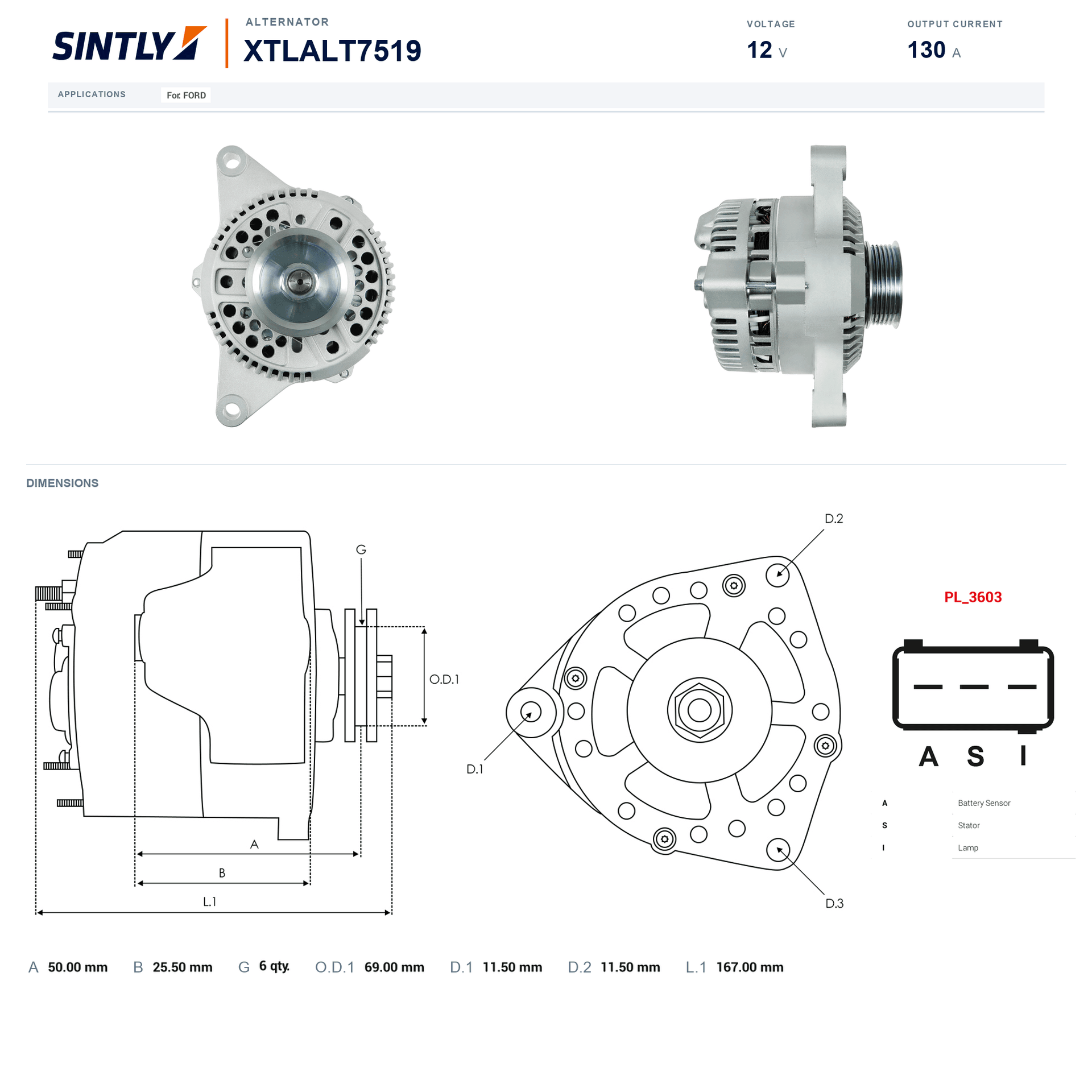 Alternator XTLALT7519