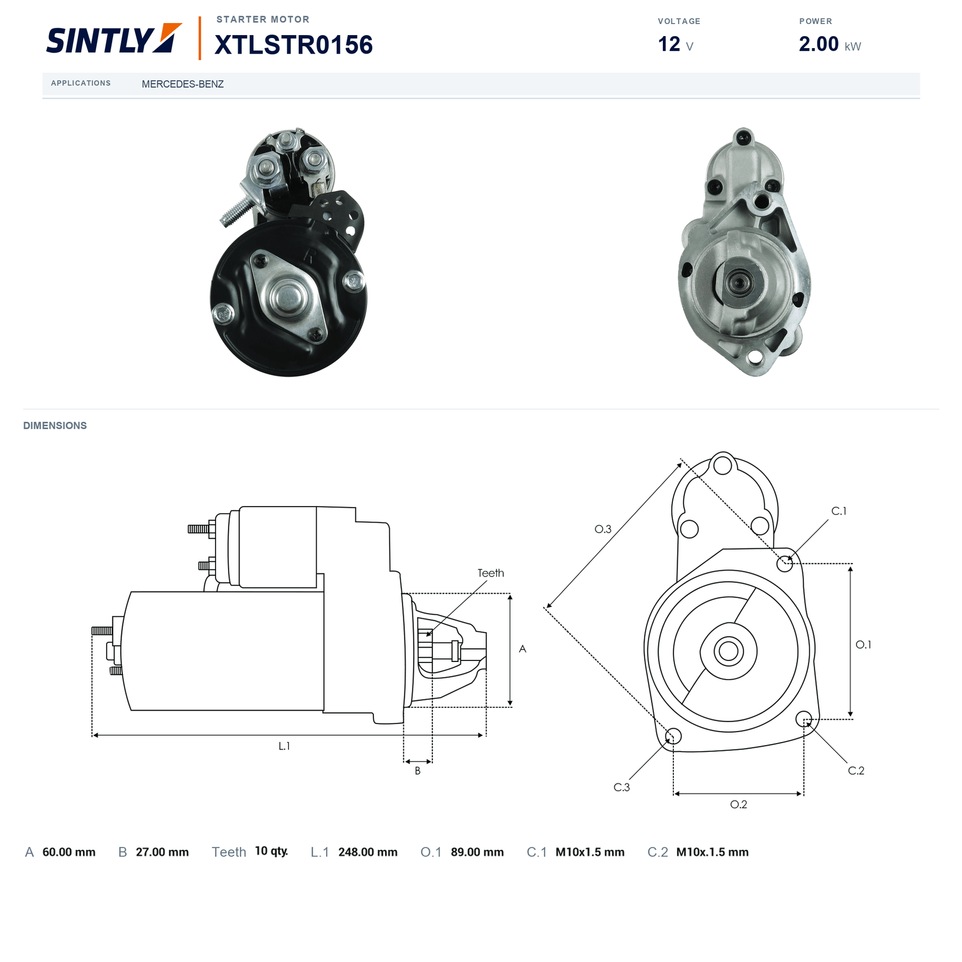 Starter XTLSTR0156