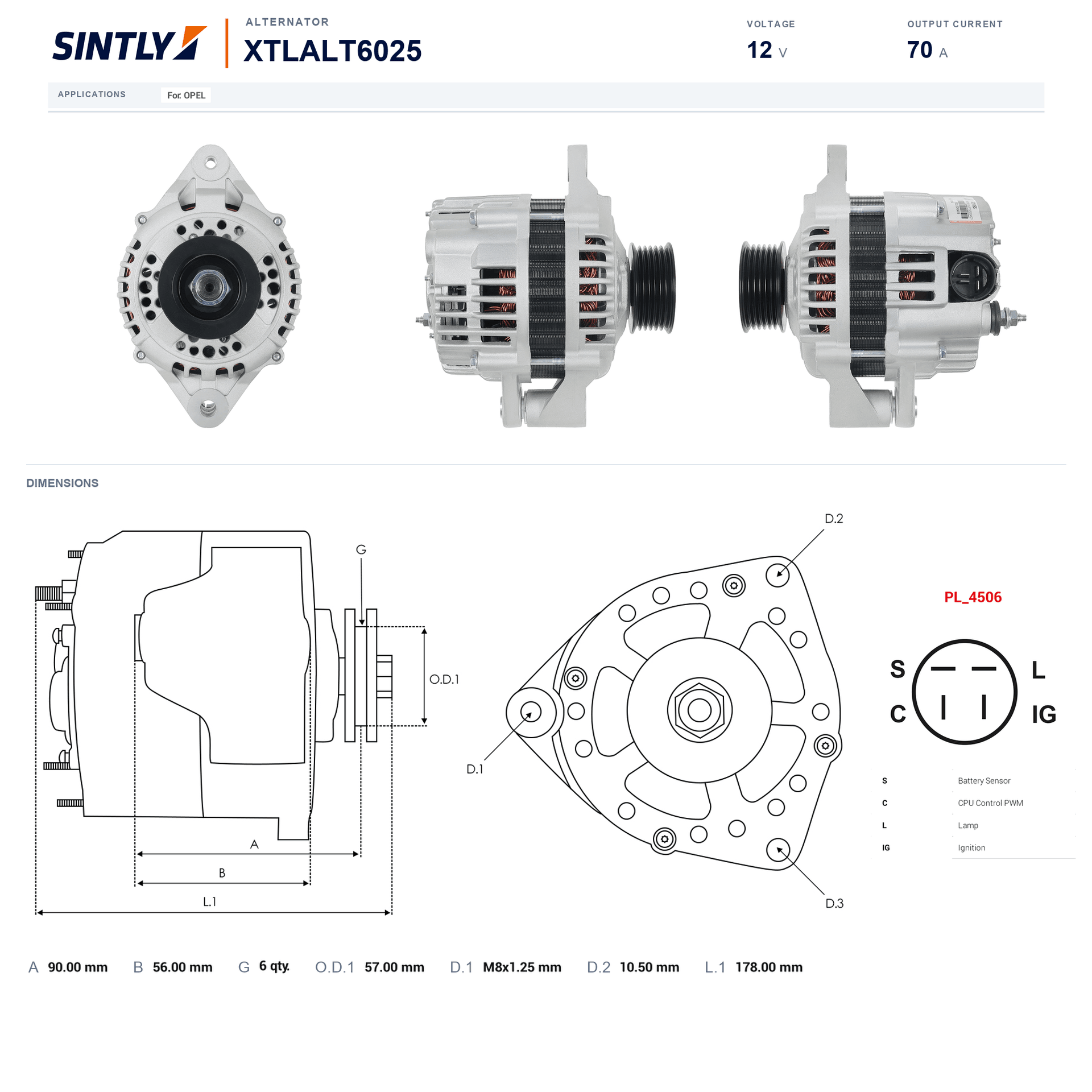 Alternator XTLALT6025