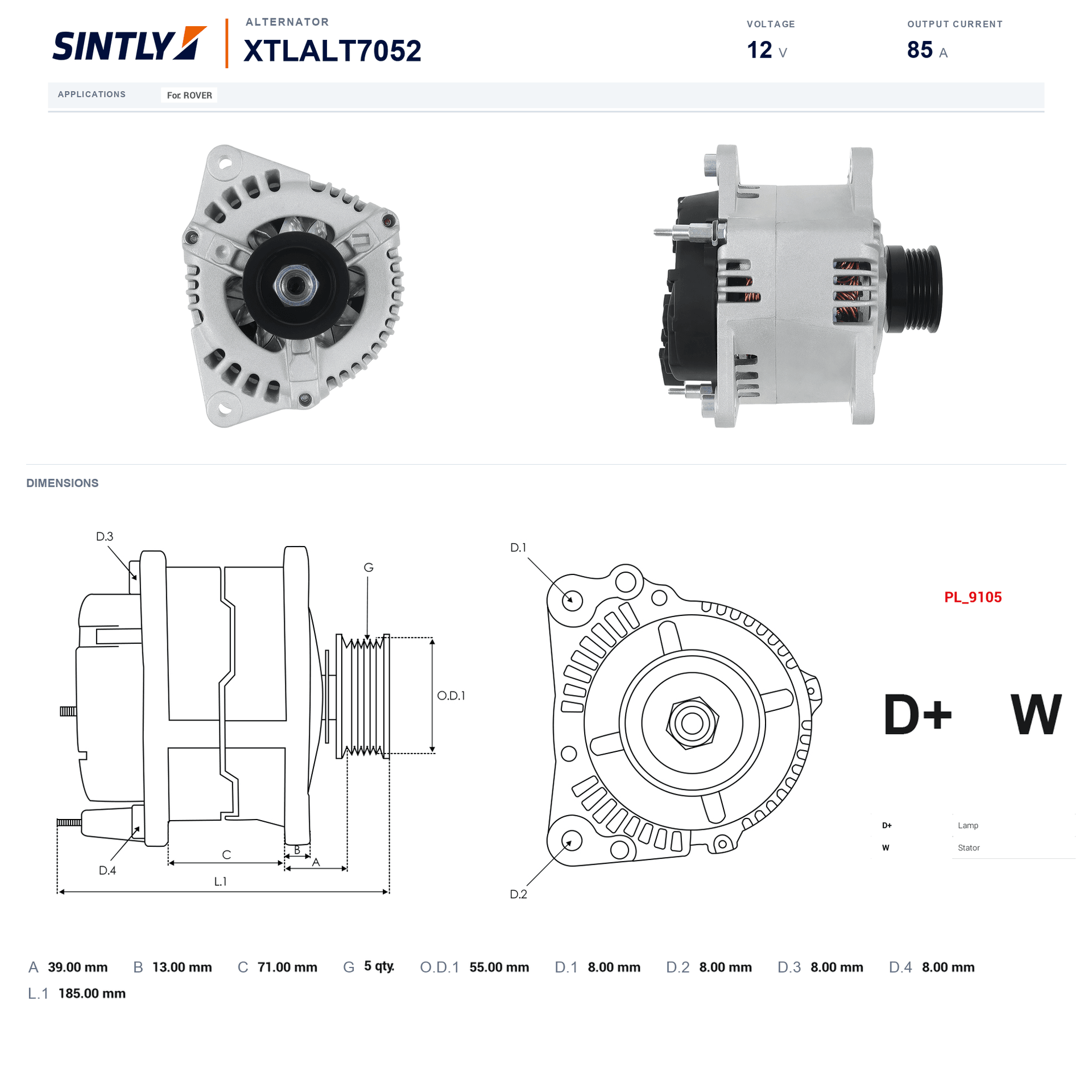 Alternator XTLALT7052