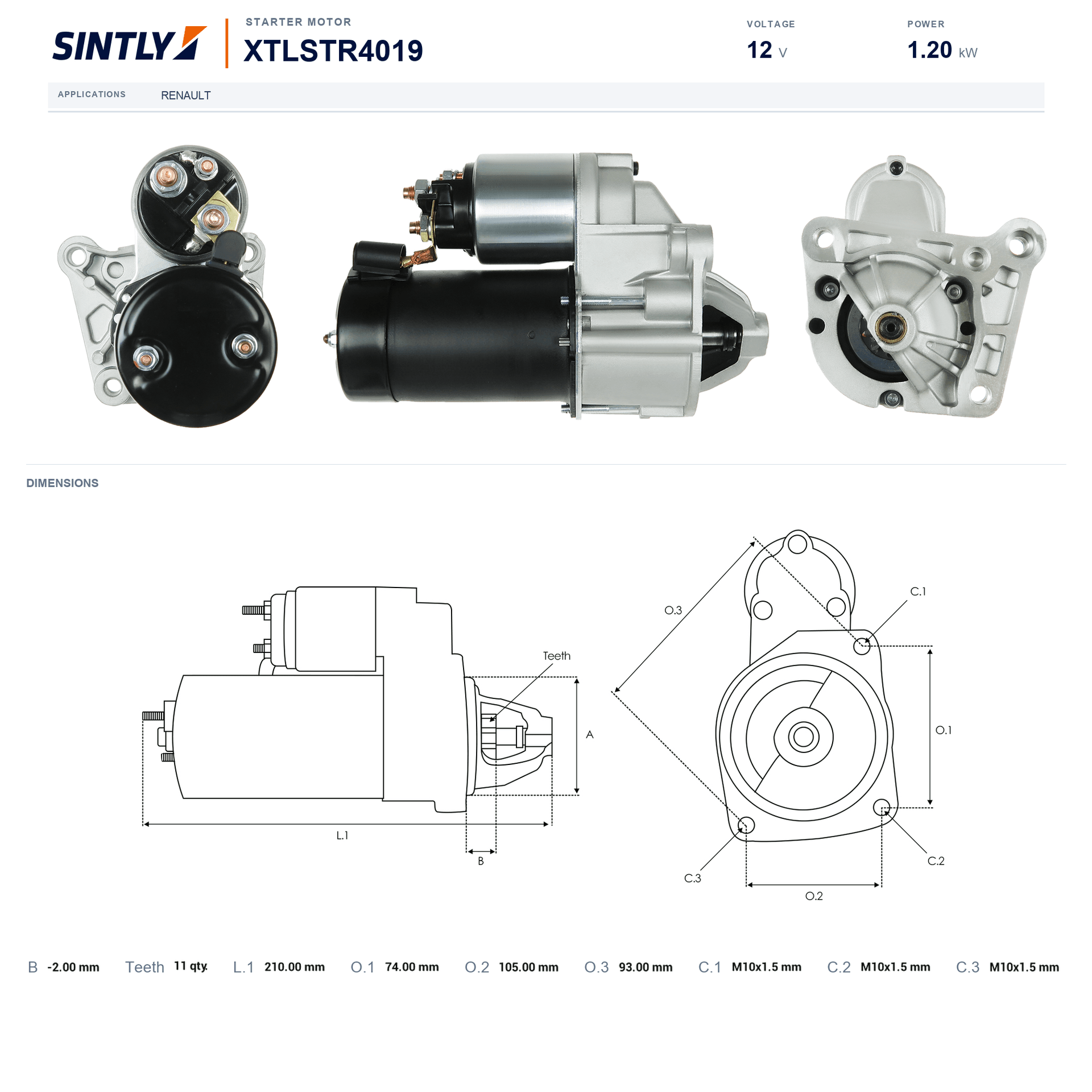 Starter XTLSTR4019