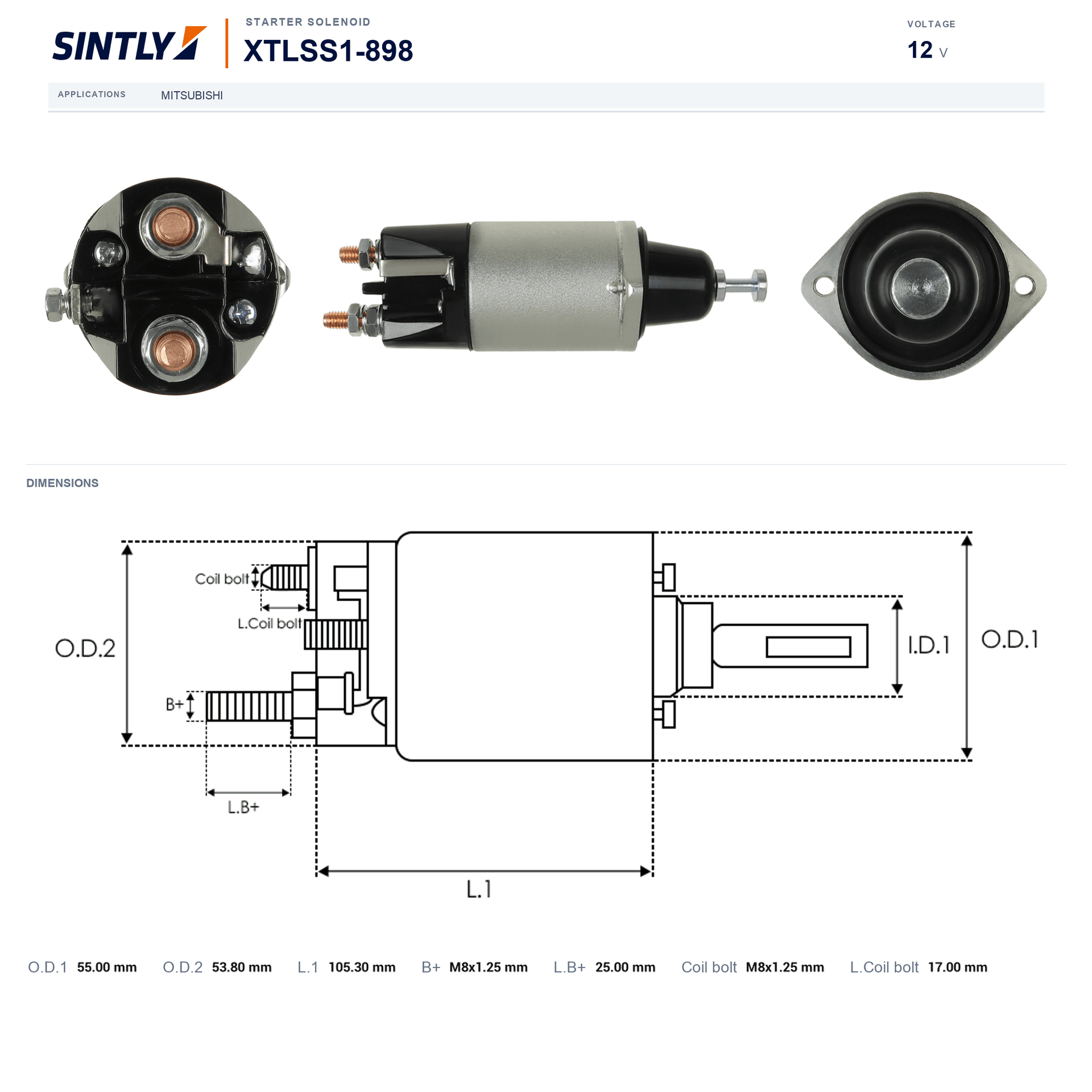Starter Solenoid XTLSS1-898
