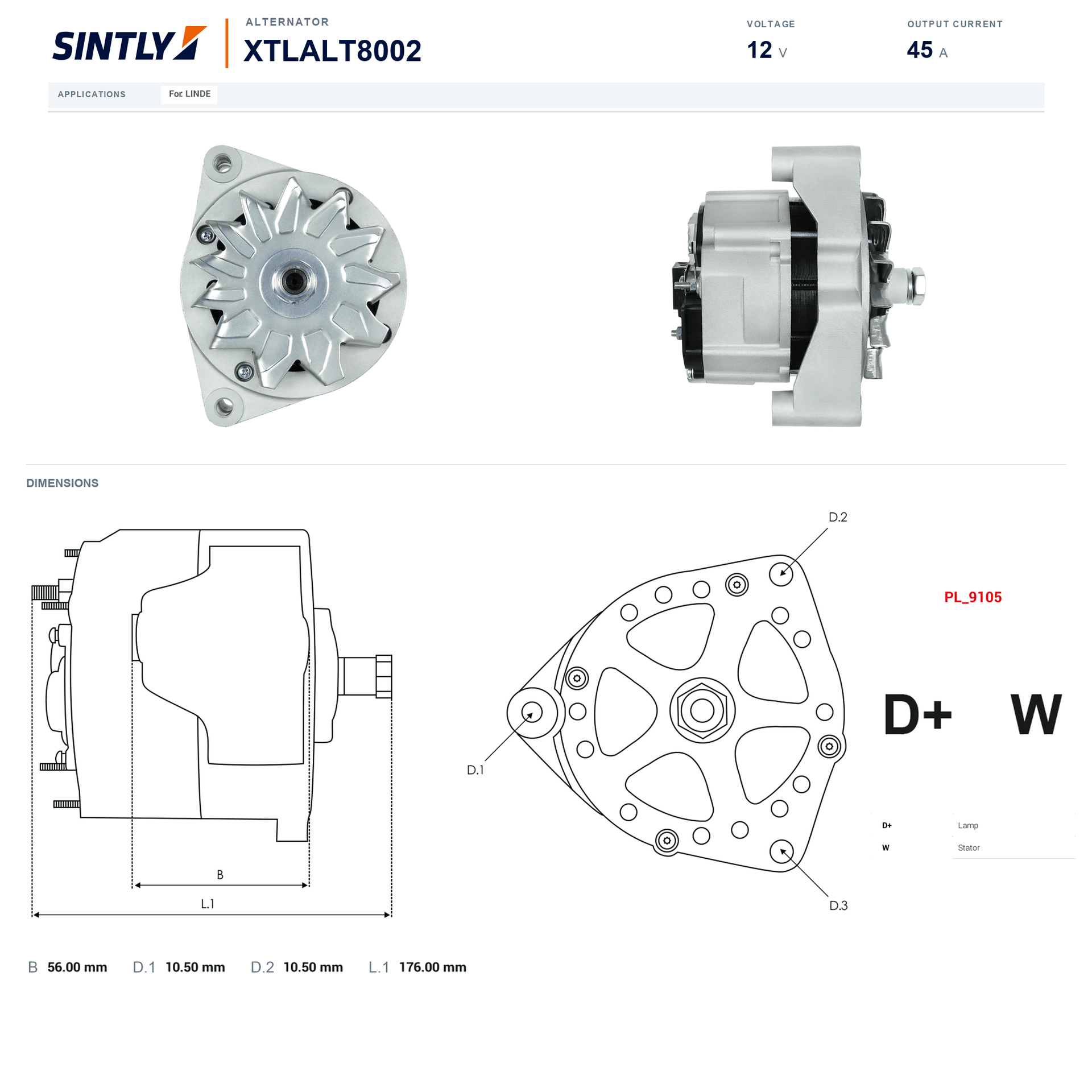 Alternator XTLALT8002