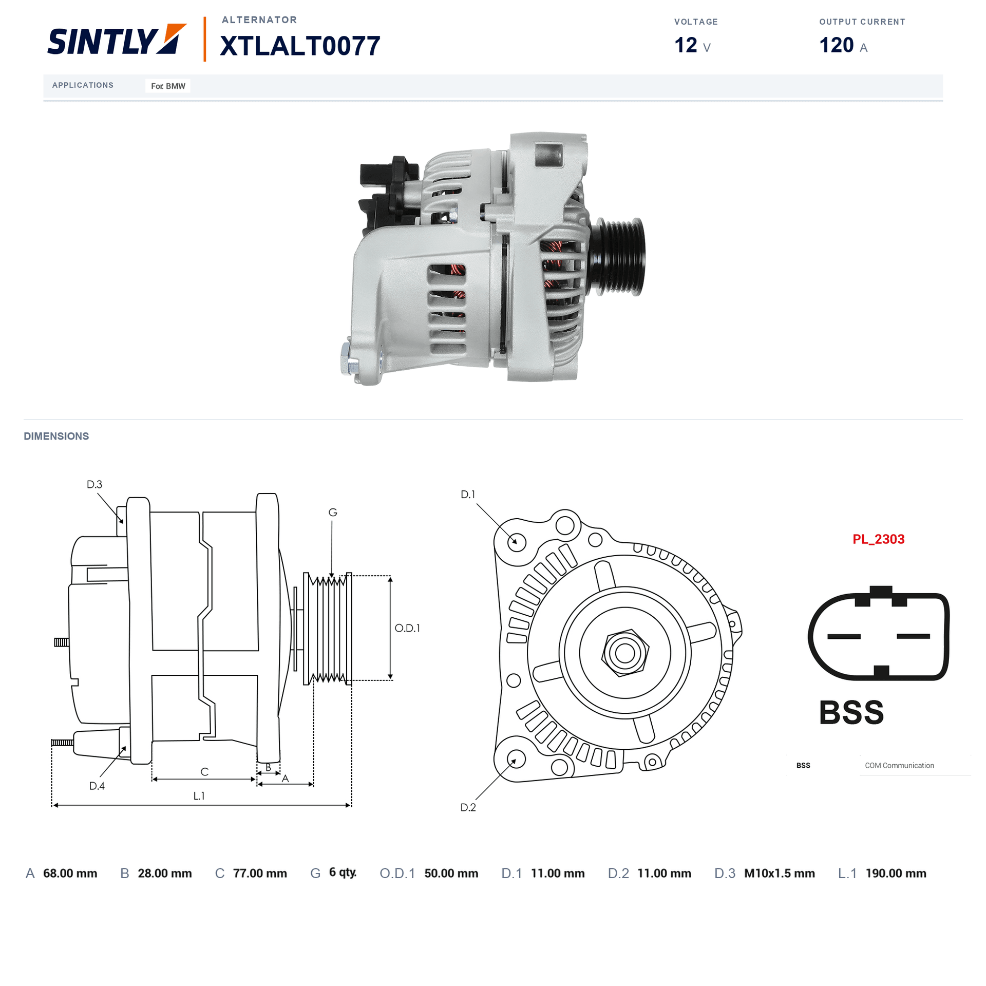 Alternator XTLALT0077