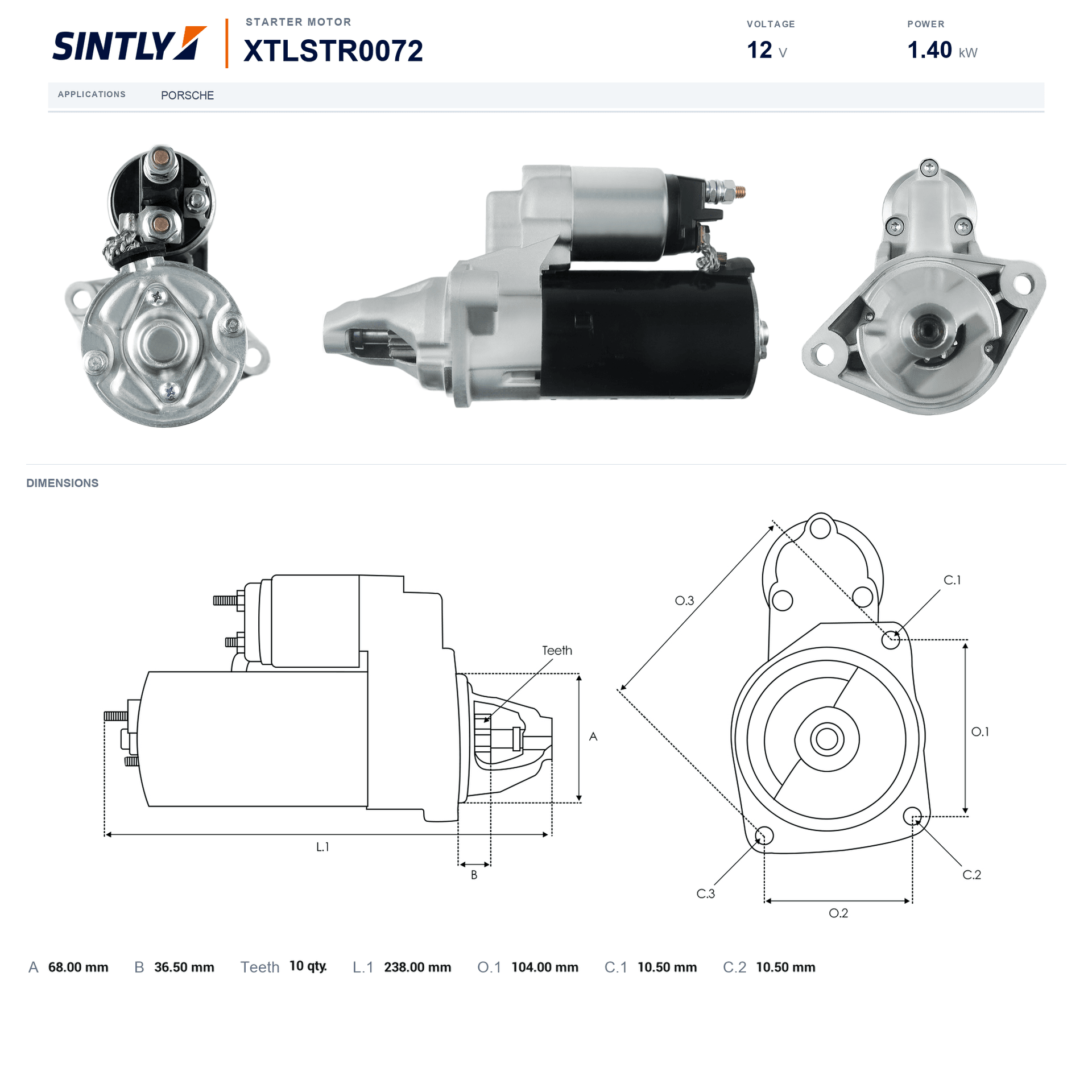 Starter XTLSTR0072