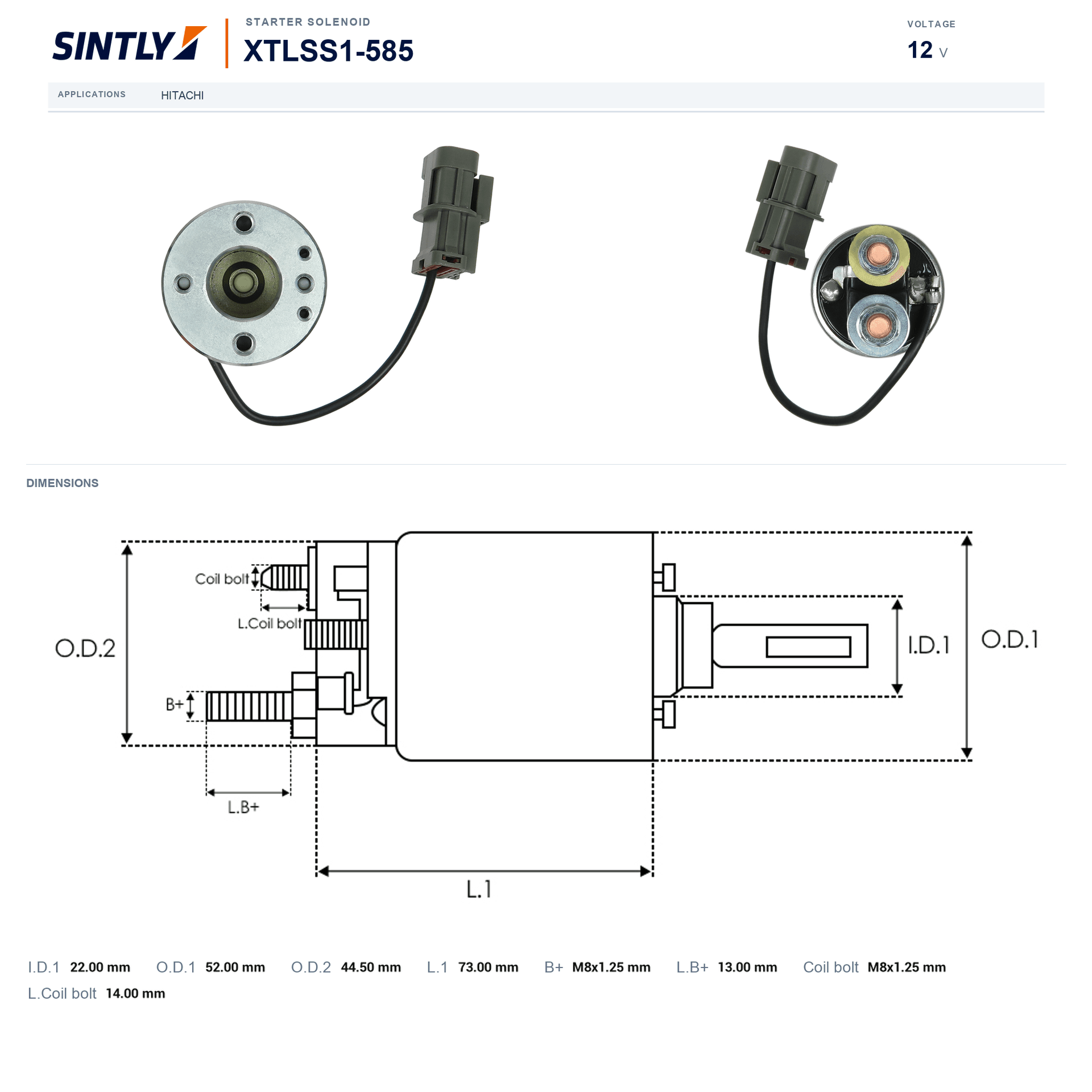 Starter Solenoid XTLSS1-585