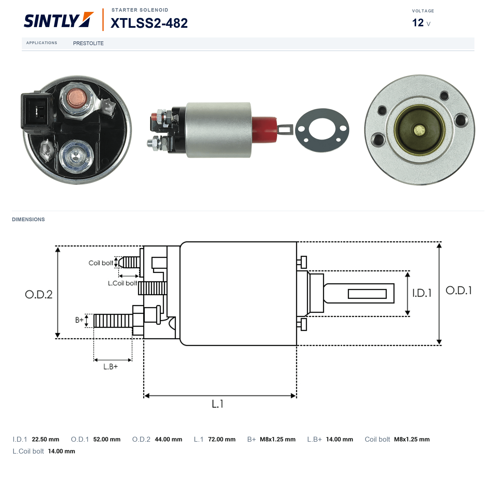 Starter Solenoid XTLSS2-482