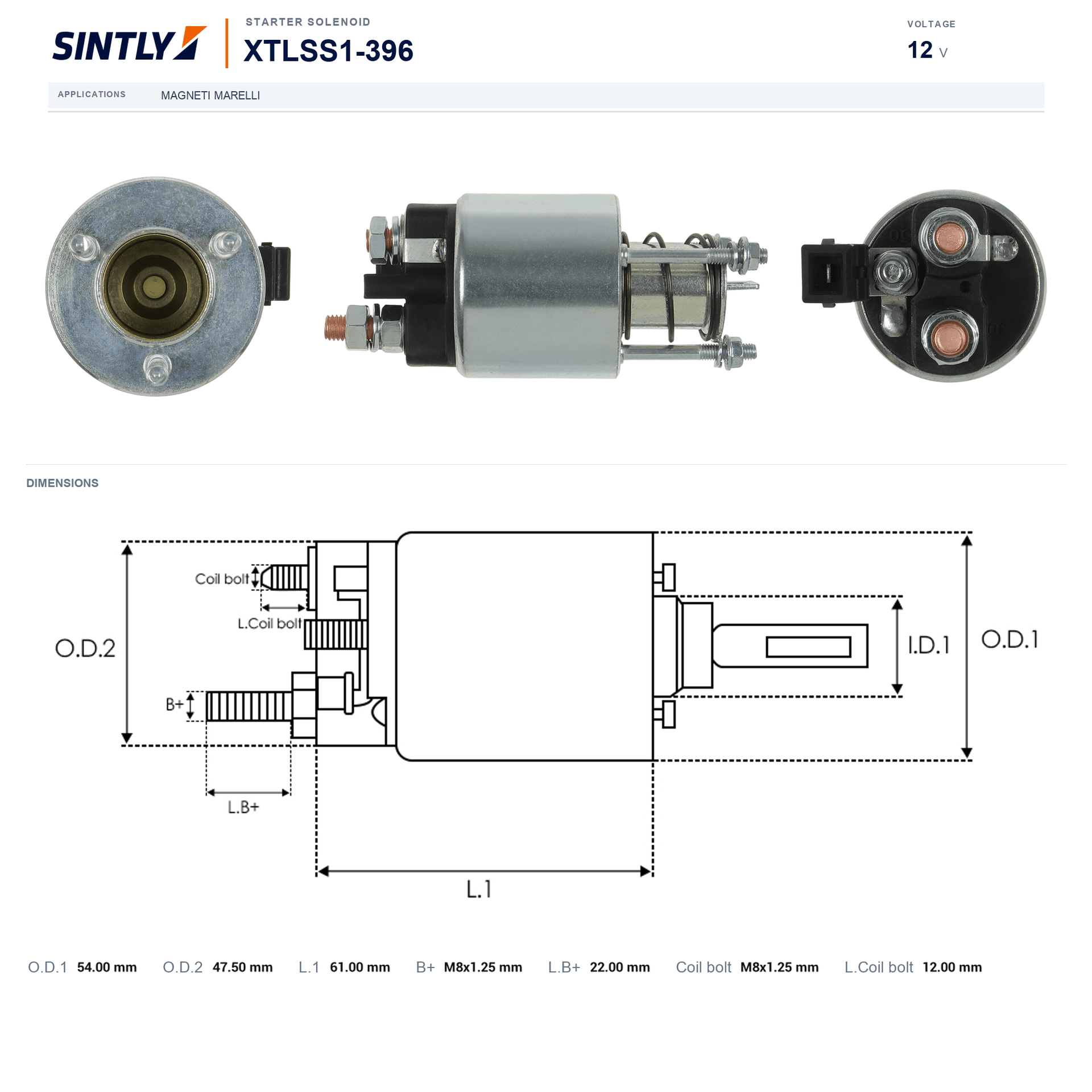 Starter Solenoid XTLSS1-396
