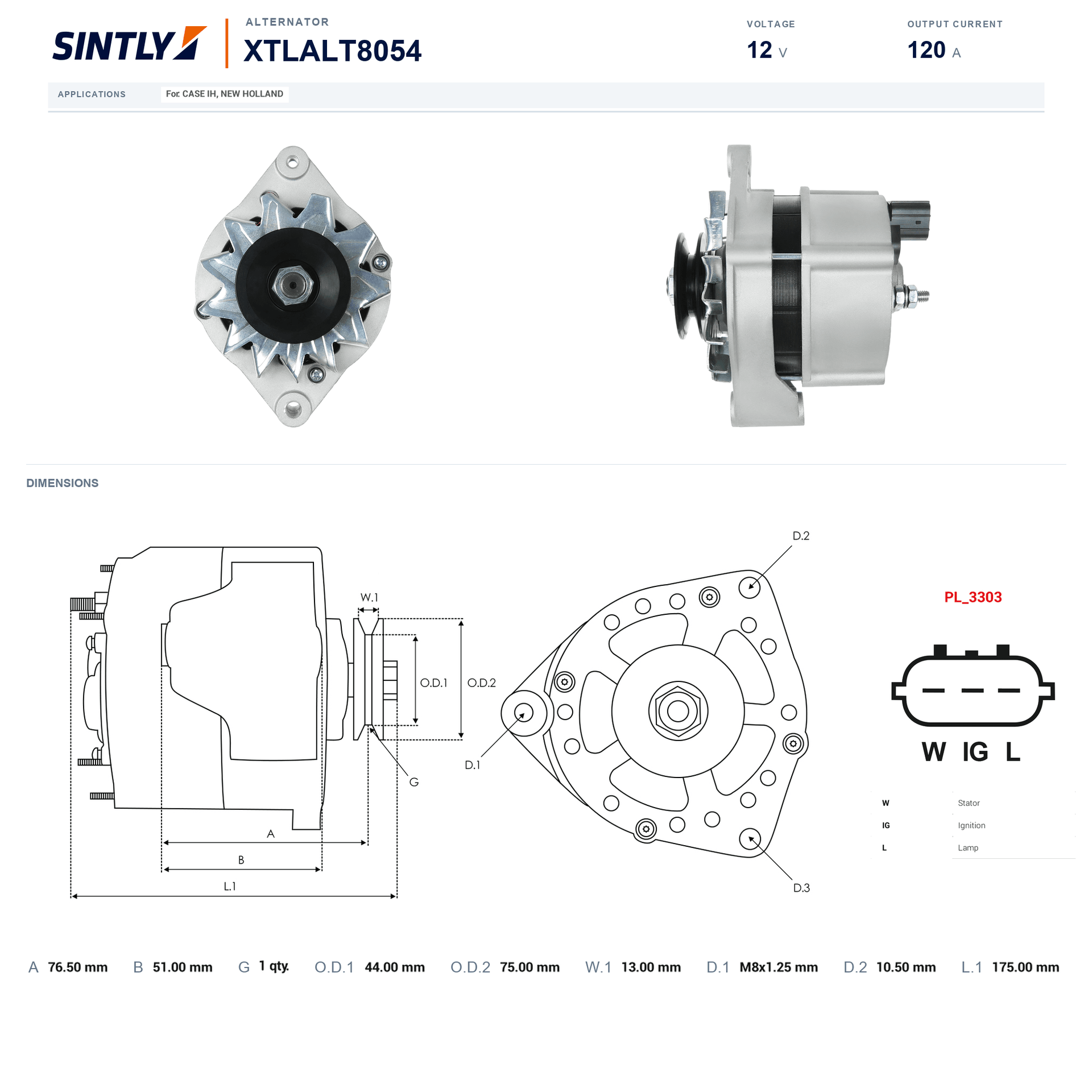 Alternator XTLALT8054