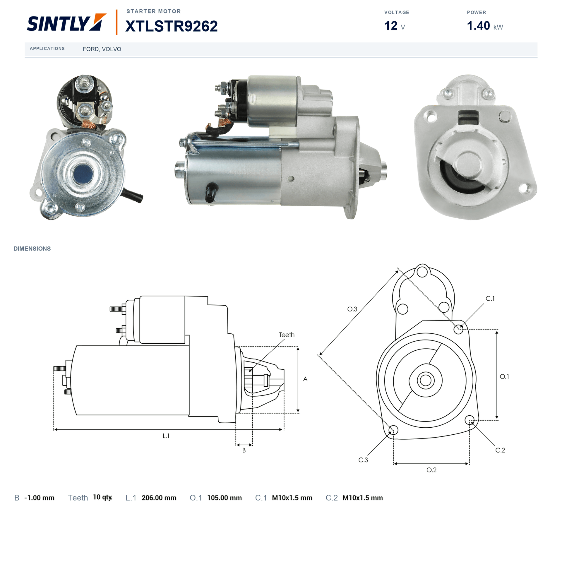 Starter XTLSTR9262