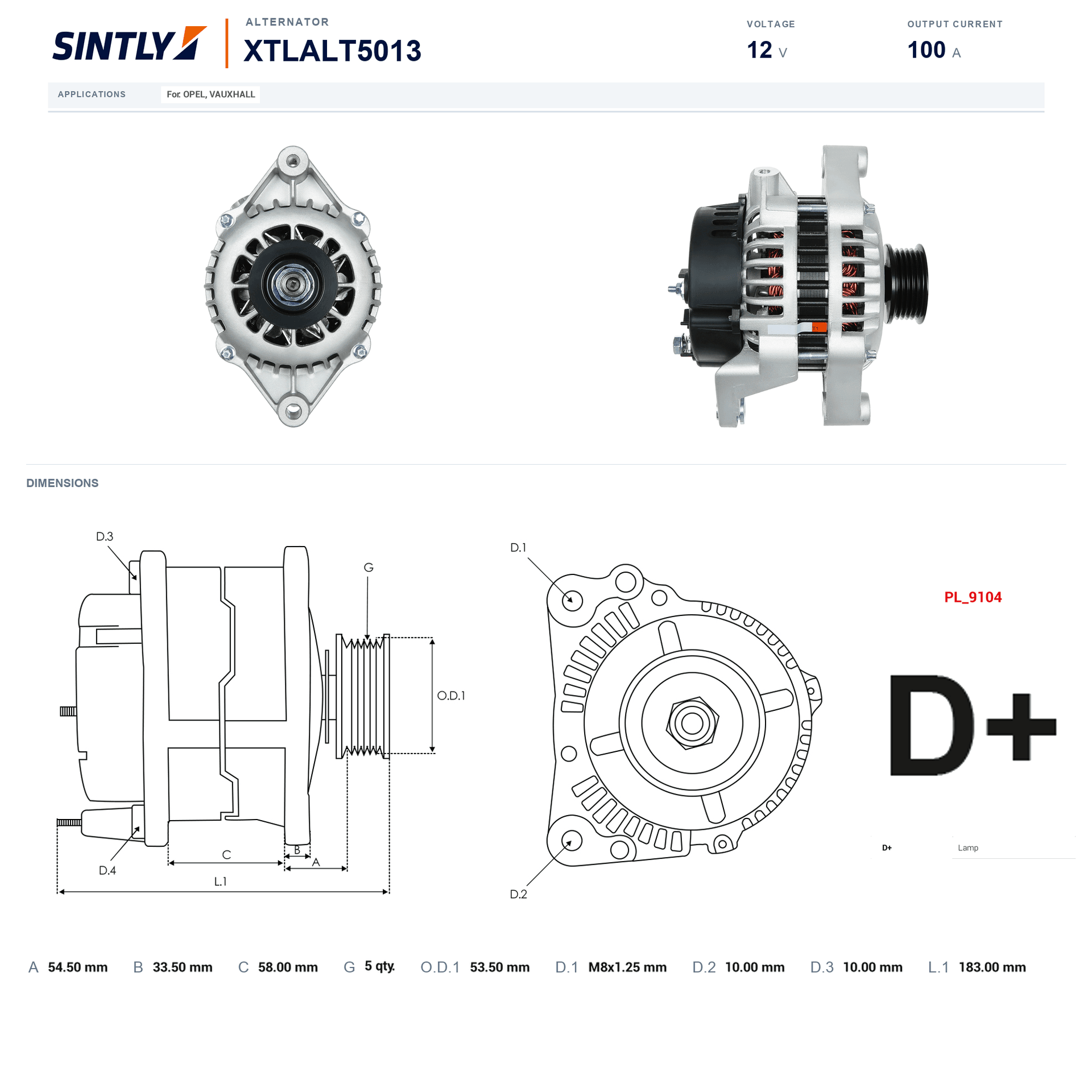 Alternator XTLALT5013