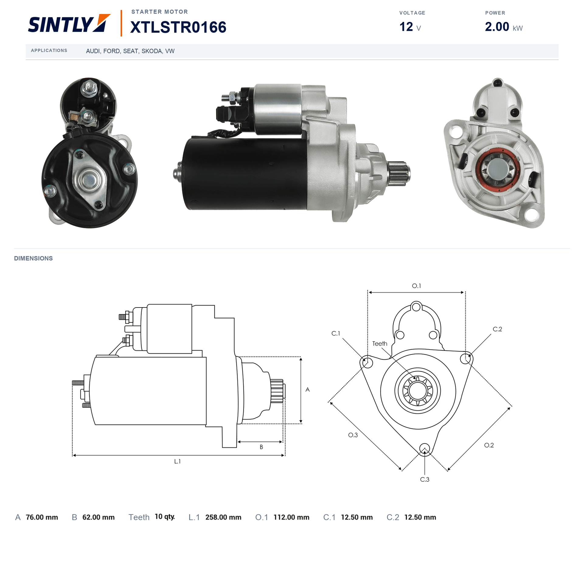 Starter XTLSTR0166