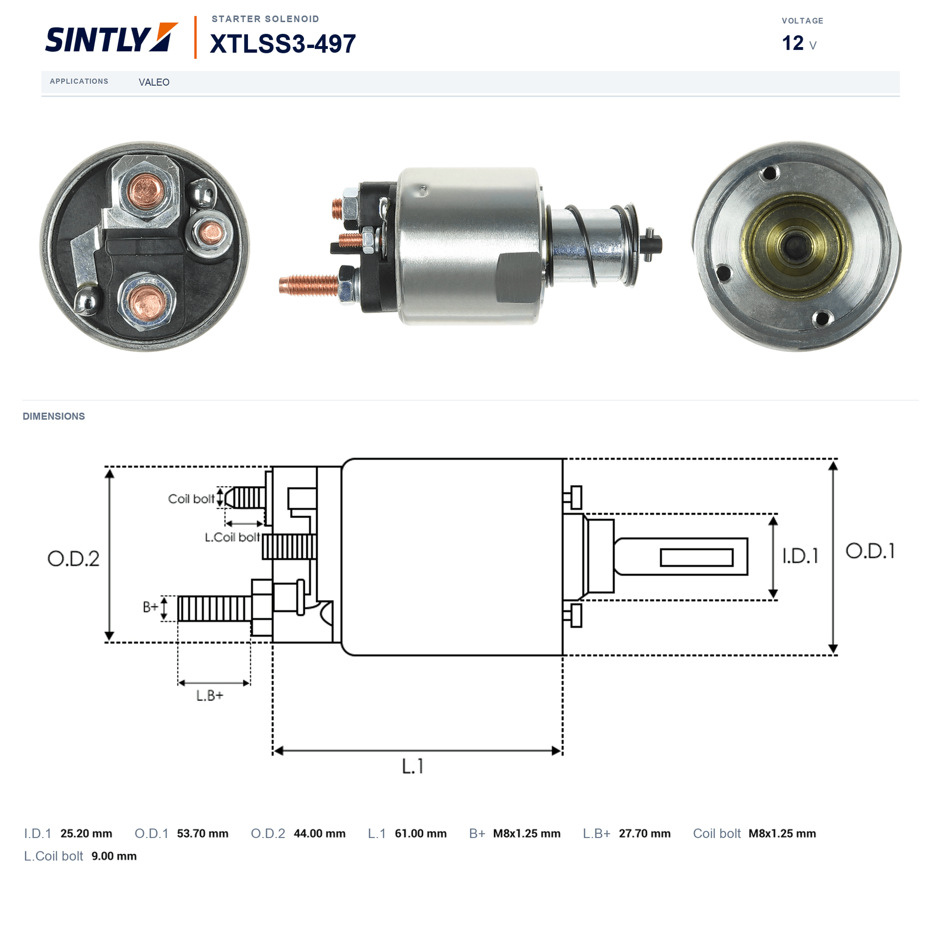 Starter Solenoid XTLSS3-497