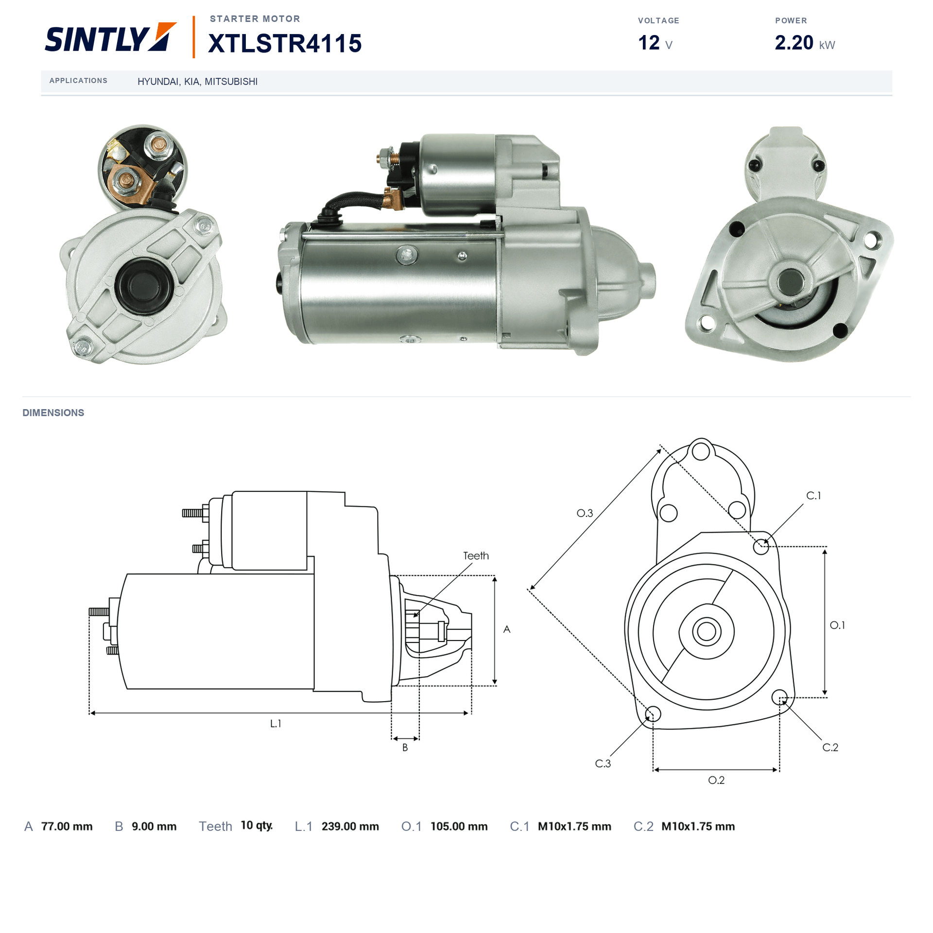 Motor de arranque XTLSTR4115
