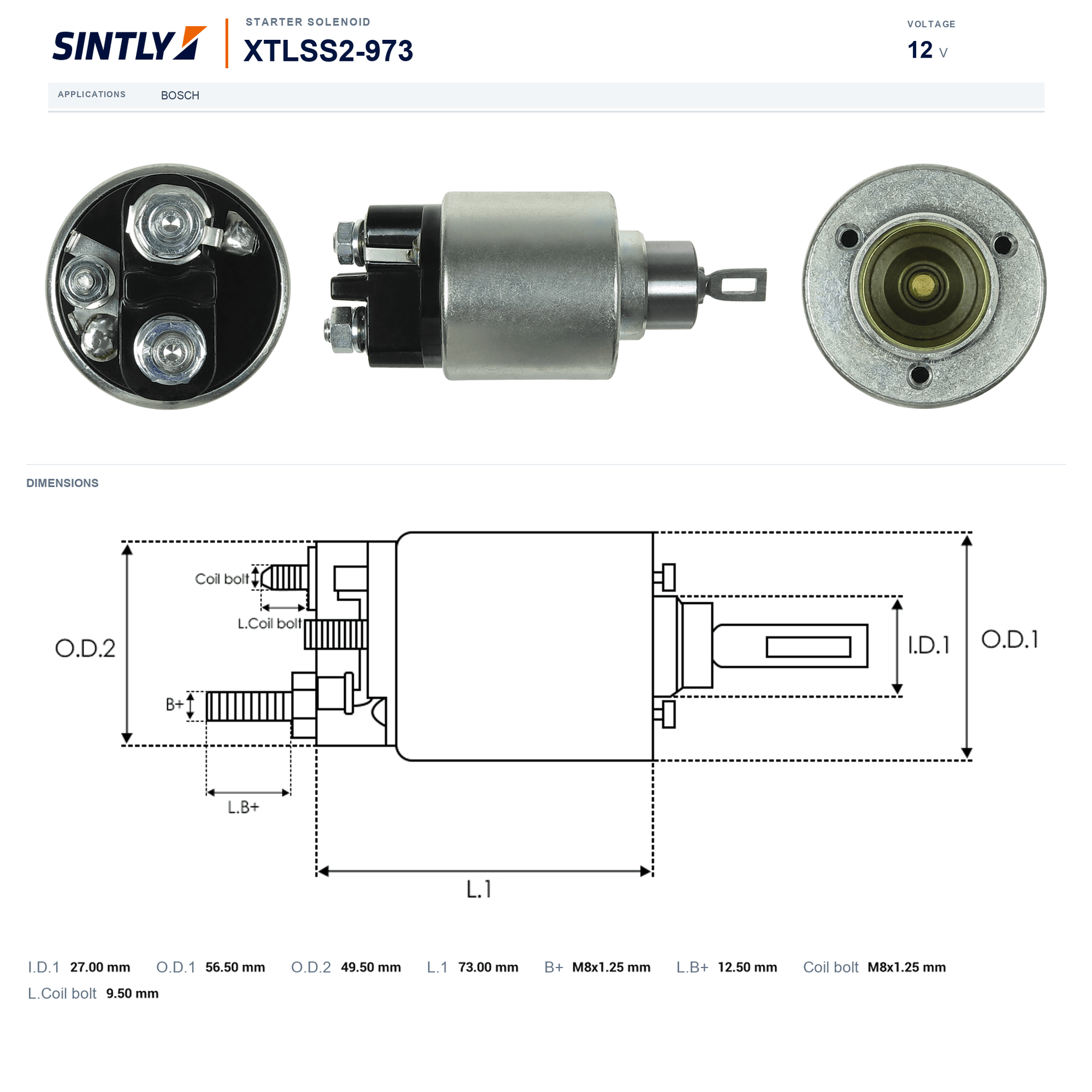 Starter Solenoid XTLSS2-973