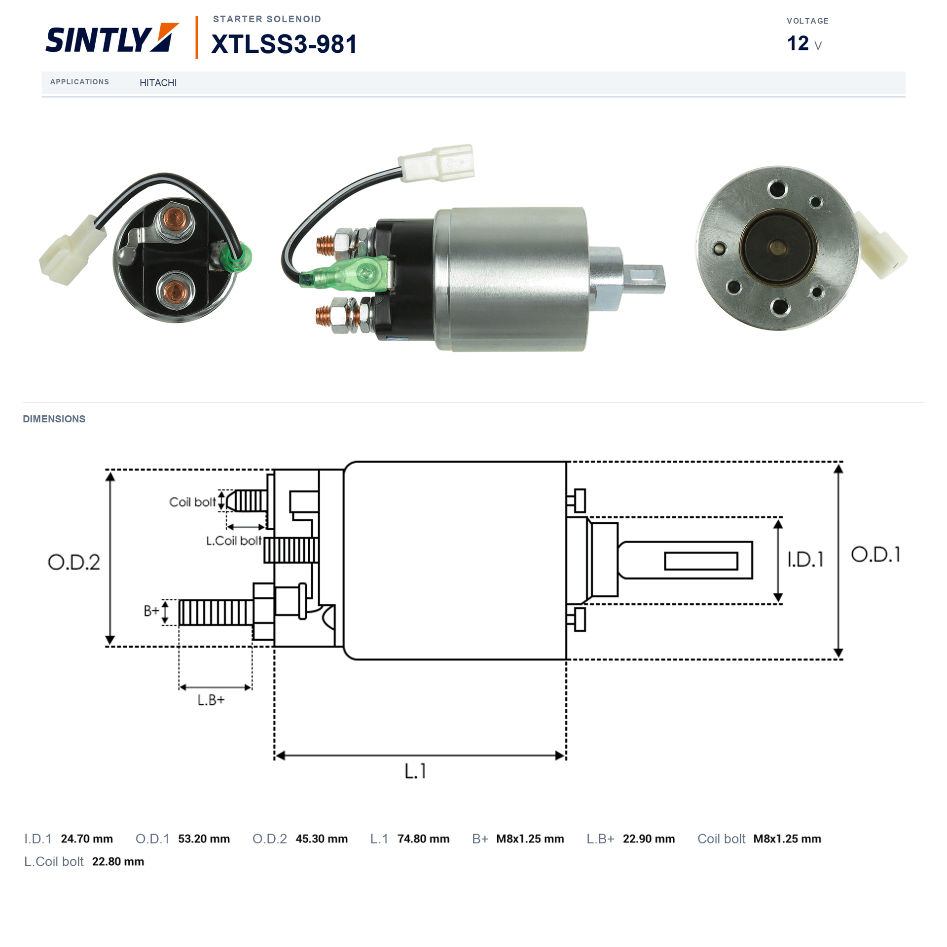 Starter Solenoid XTLSS3-981