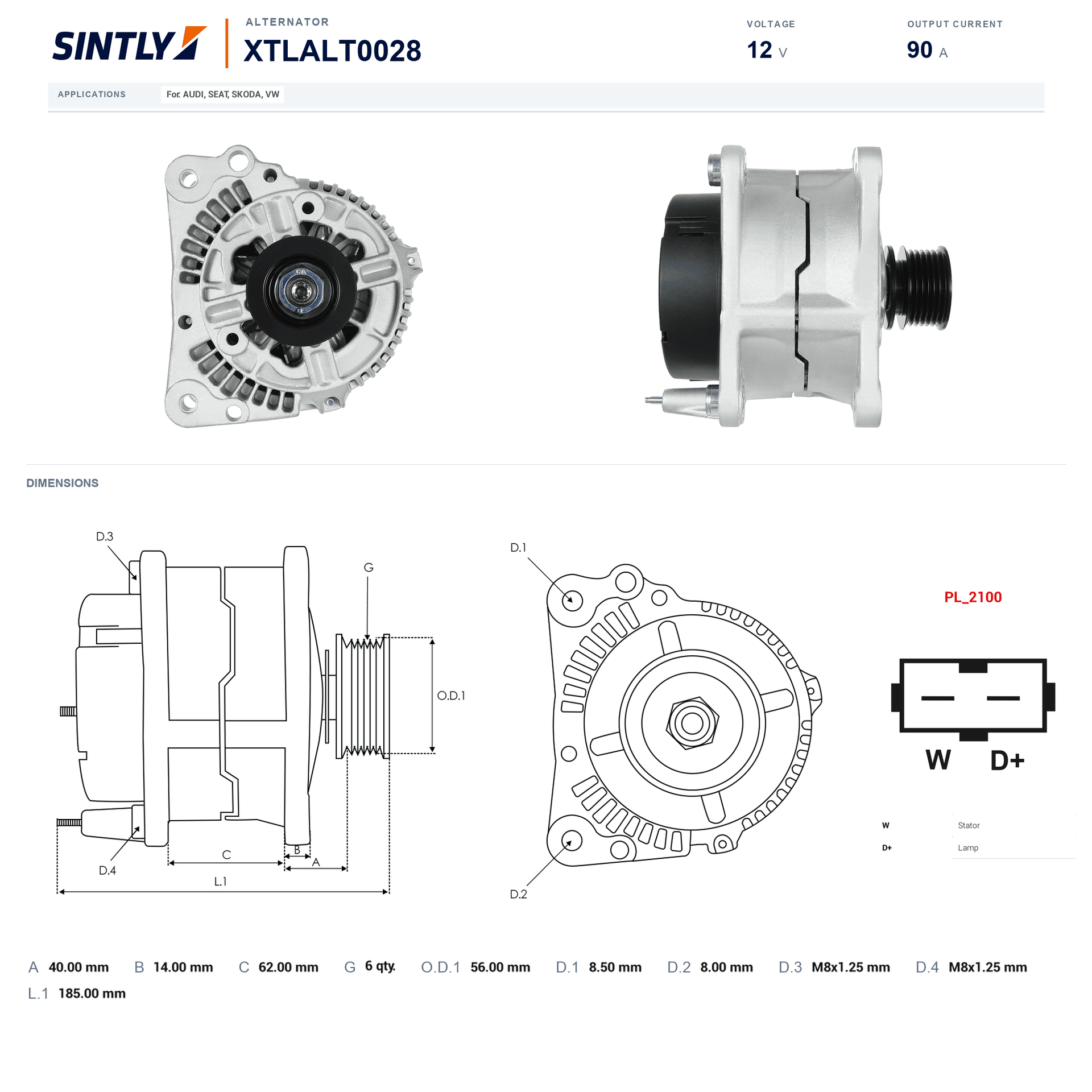Alternator XTLALT0028