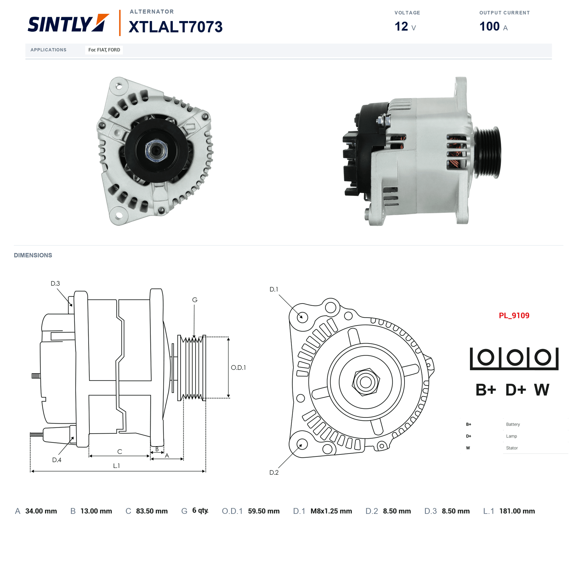 Alternator XTLALT7073