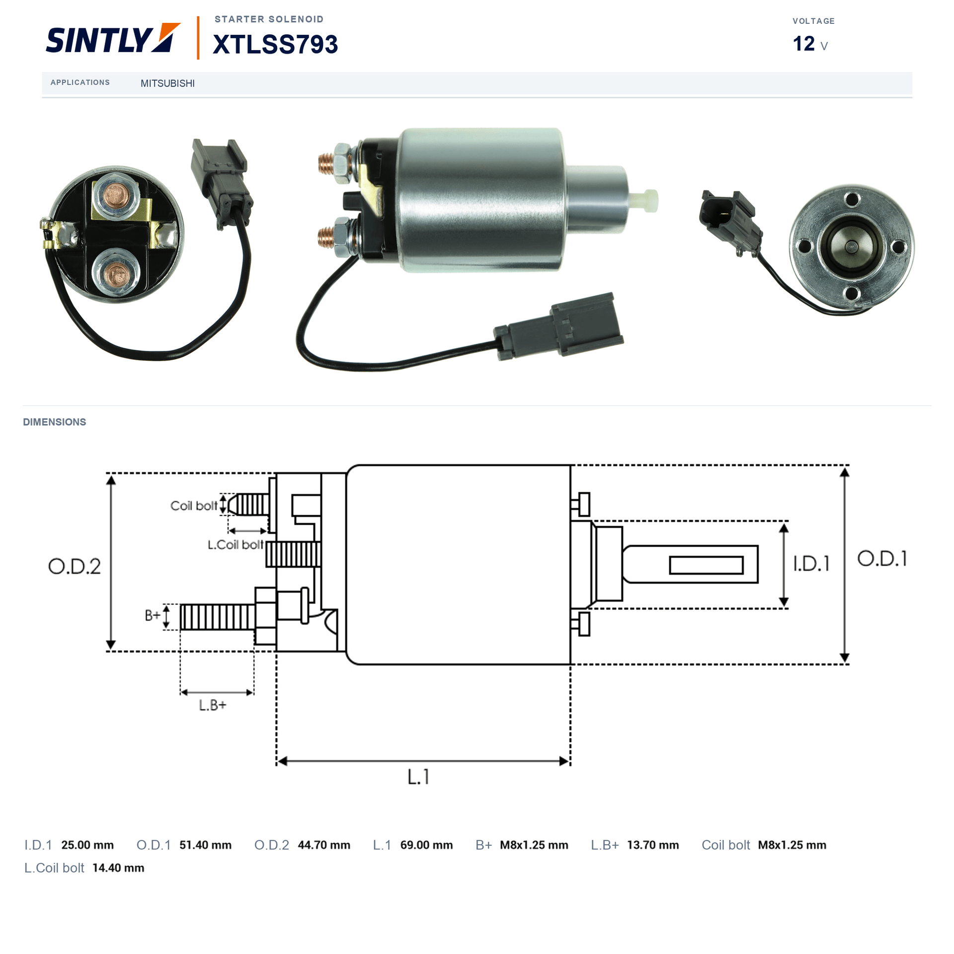 Starter Solenoid XTLSS793