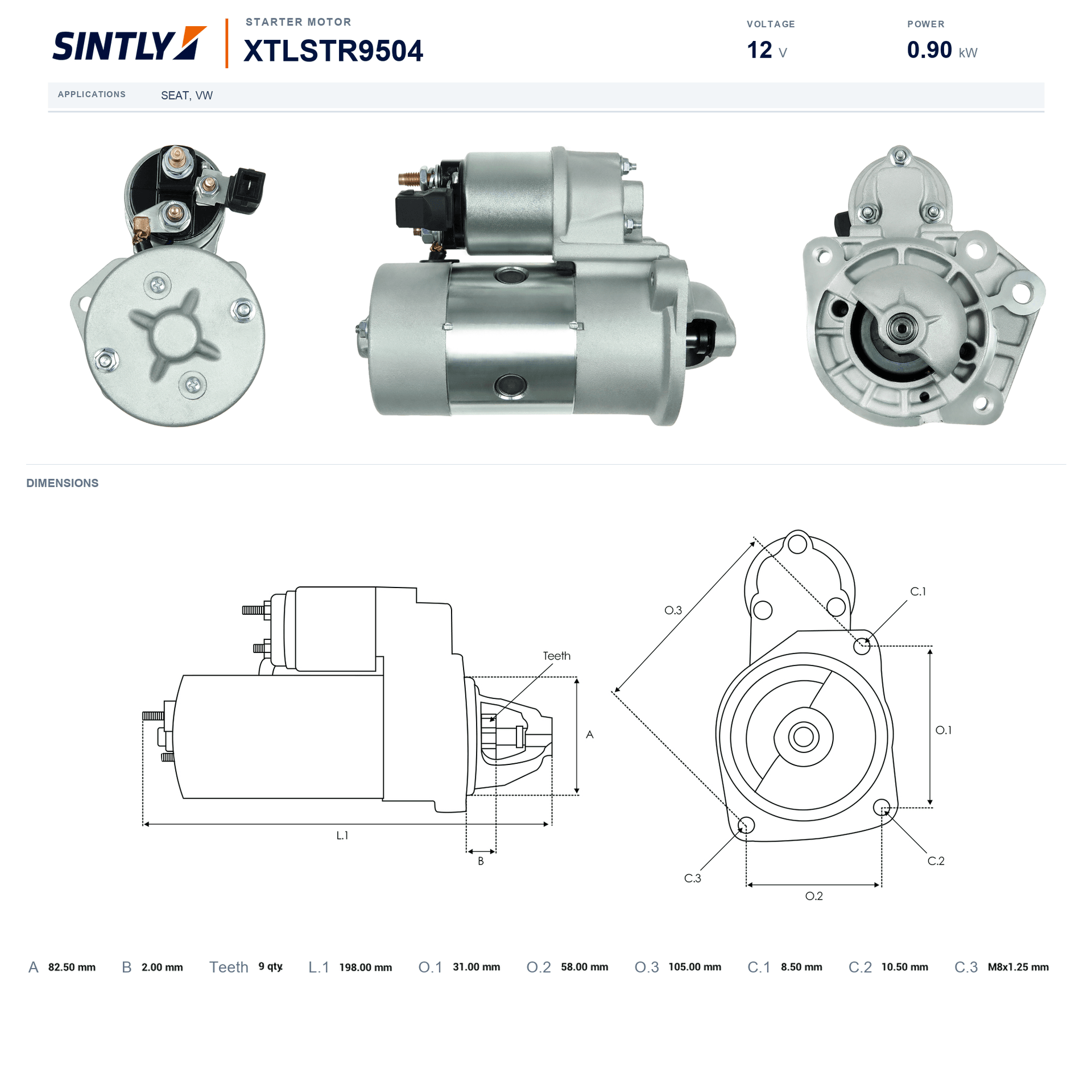 Starter XTLSTR9504