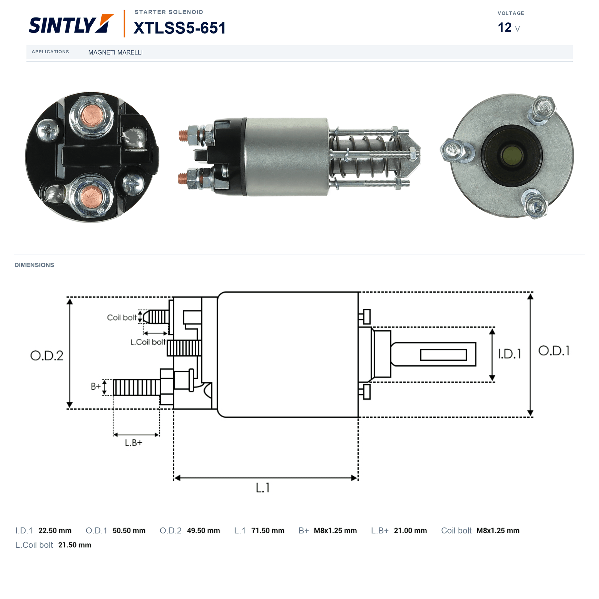 Starter Solenoid XTLSS5-651